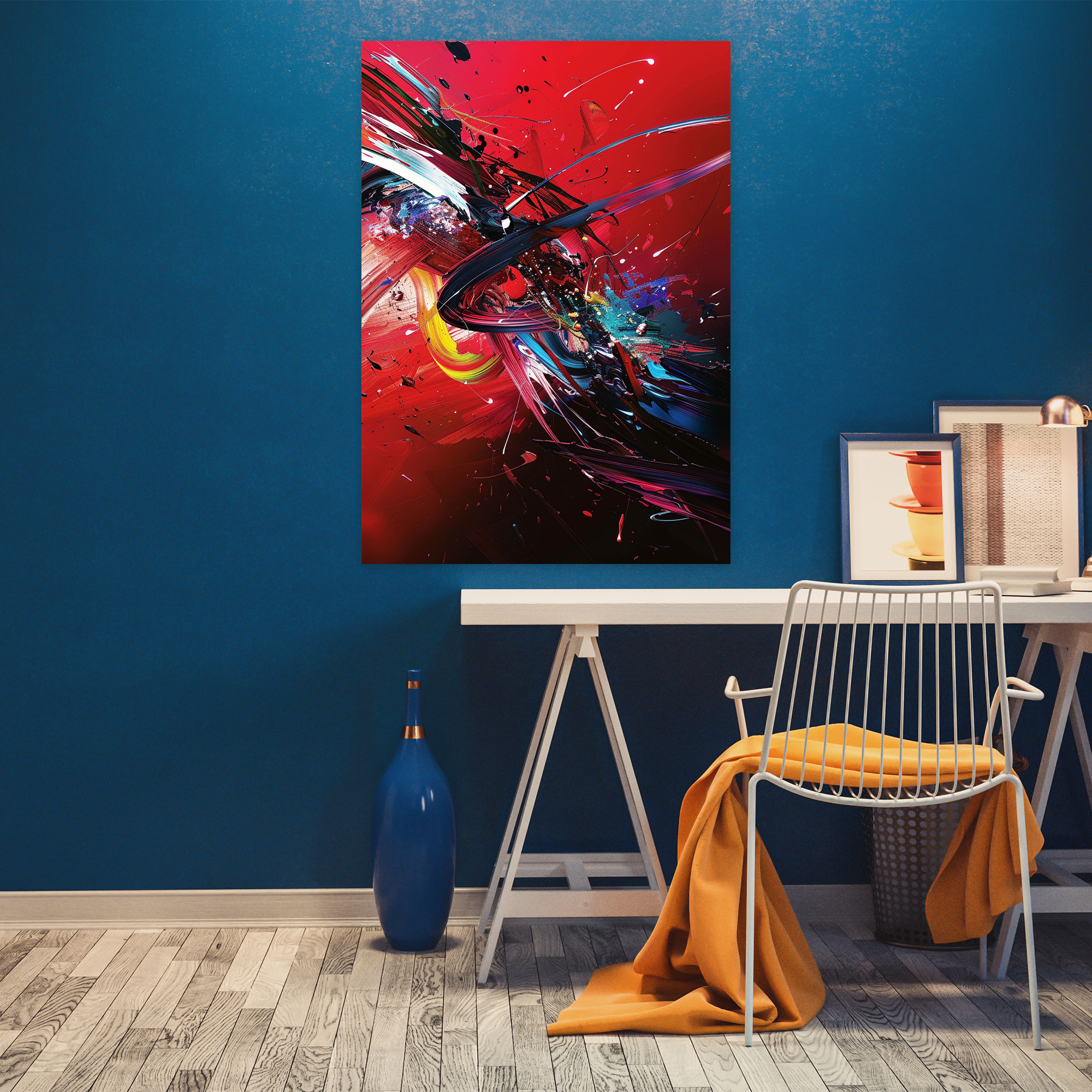 Powerful Action Painting Wall Decoration - Action Painting, Canvas, Canvas Wall Art, Home Decoration