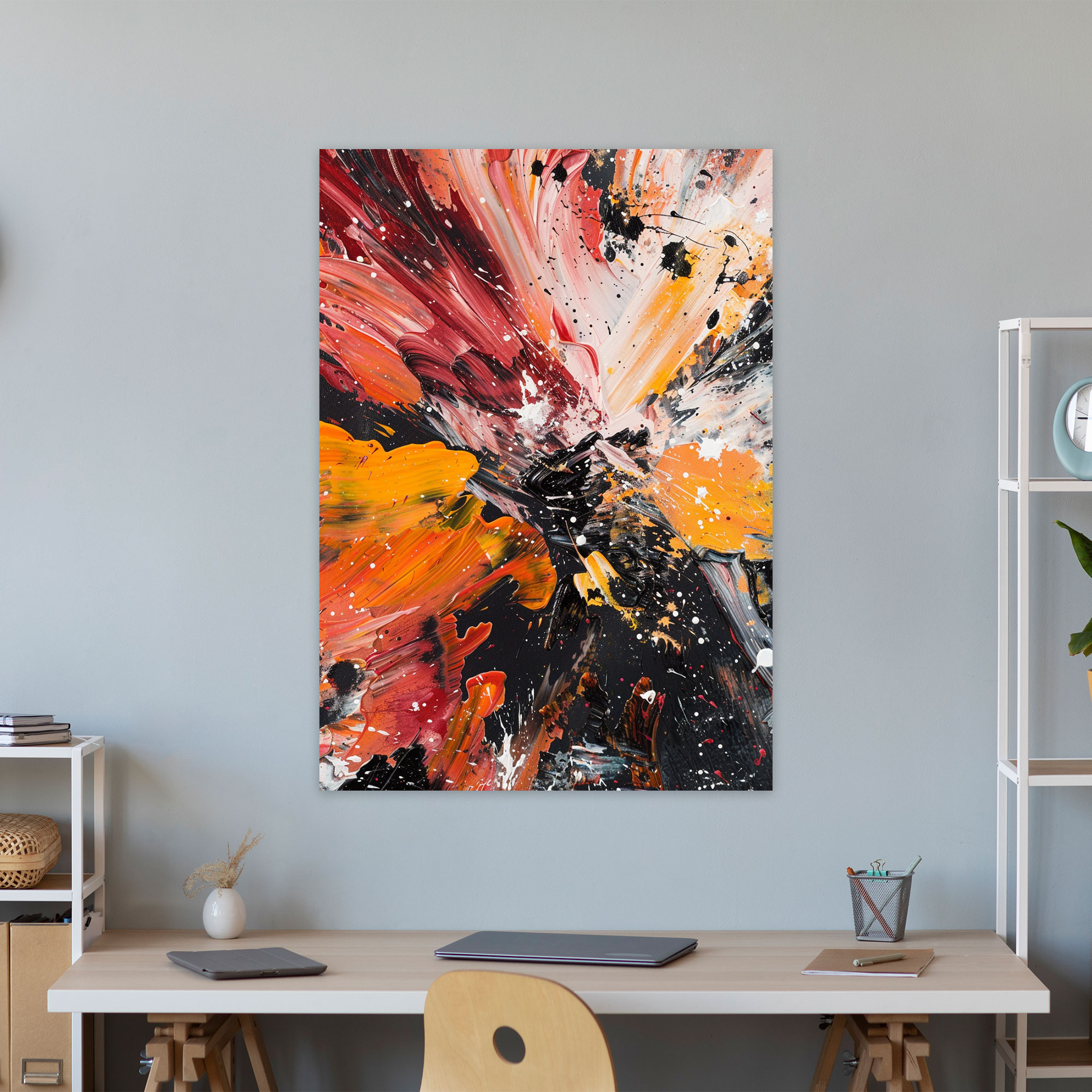 Earthy Expressions Action Painting Wall Decoration - Action Painting, Canvas, Wall Decoration, Canvas Wall Art