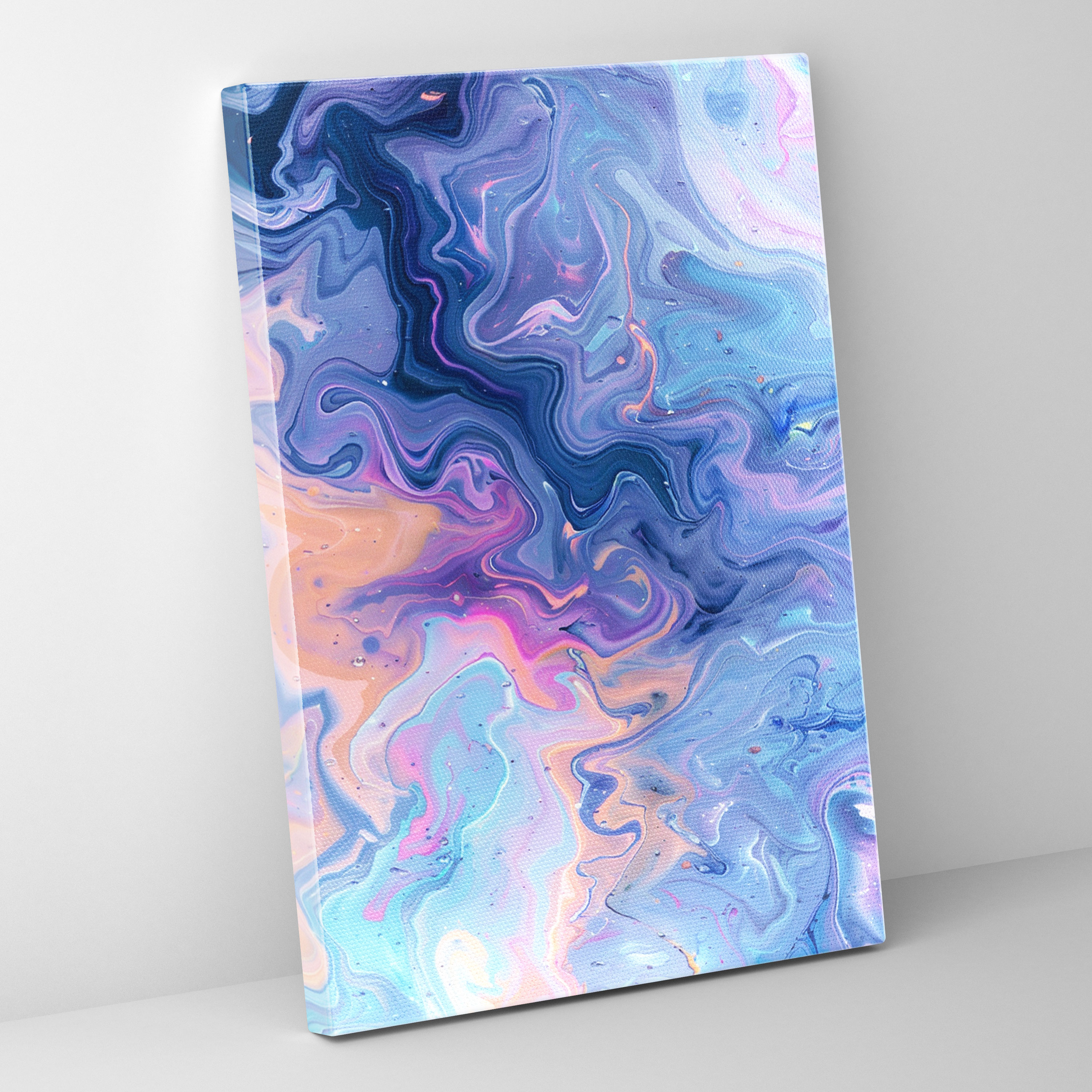 Pastel Swirls Action Painting Canvas Print - Action Painting, Home Decoration, Canvas Wall Art, Wall Decoration