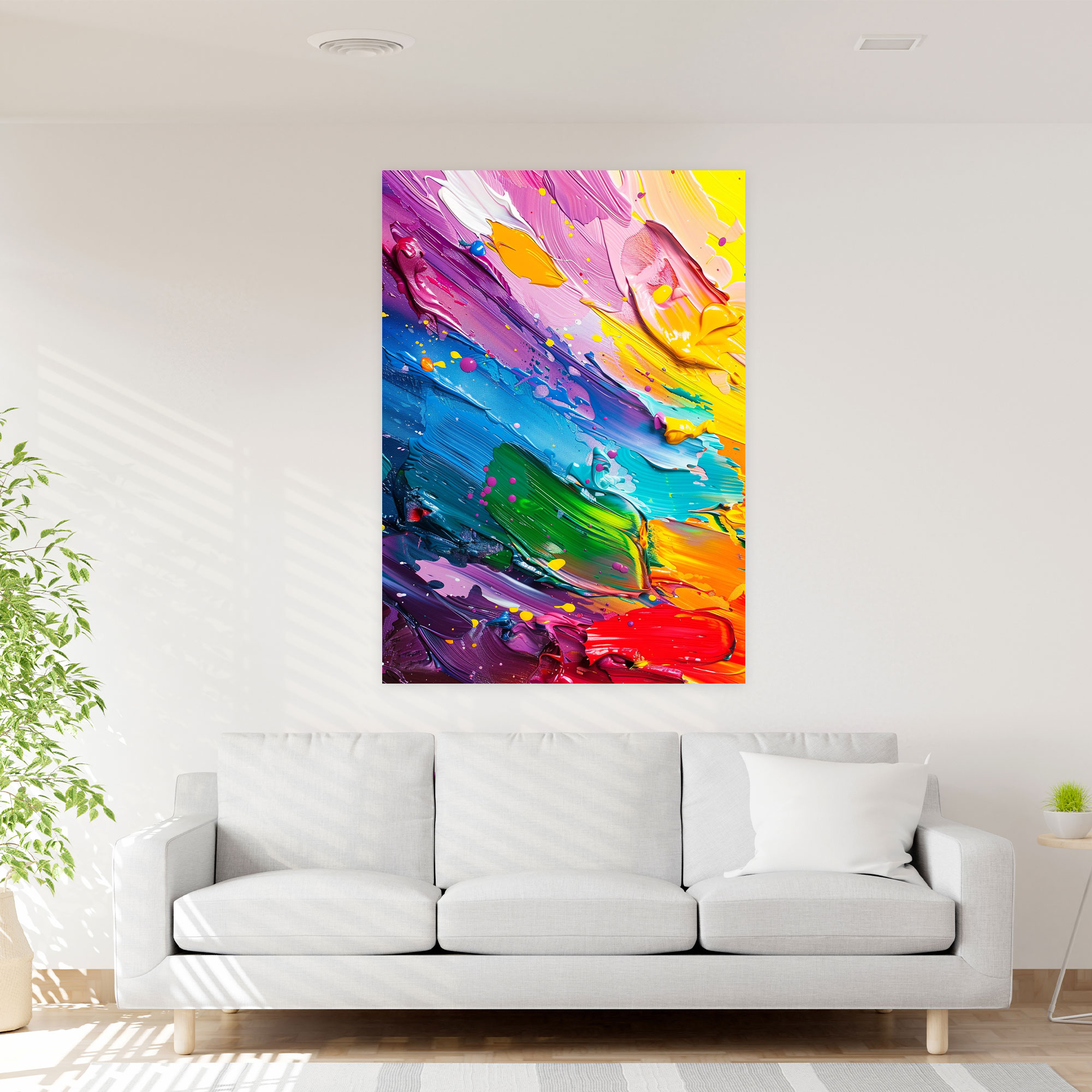 Joyful Splash Action Painting Canvas Print - Action Painting, Canvas Wall Art, Wall Art, Home Decoration