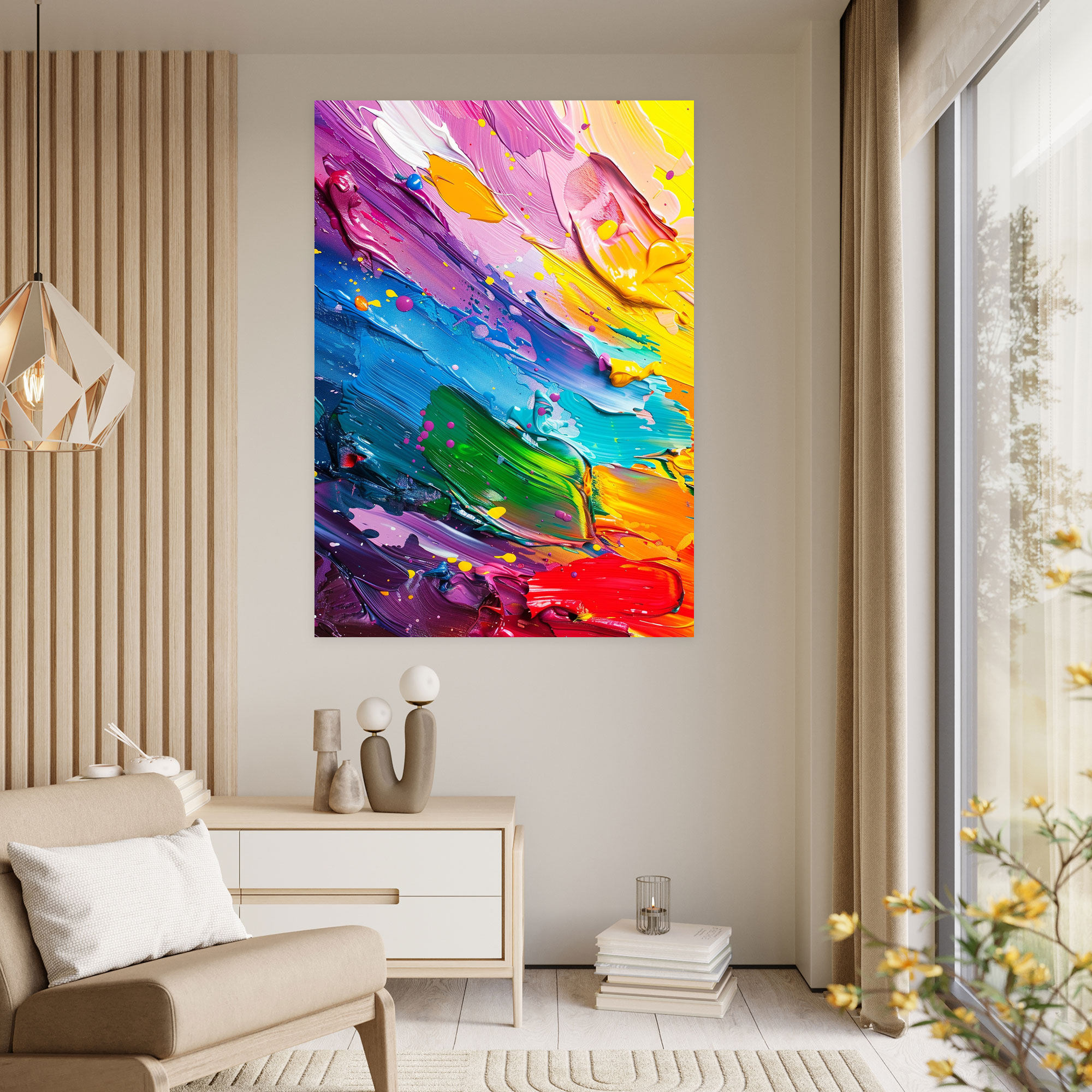 Joyful Splash Action Painting Canvas Print - Action Painting, Canvas Wall Art, Wall Art, Home Decoration