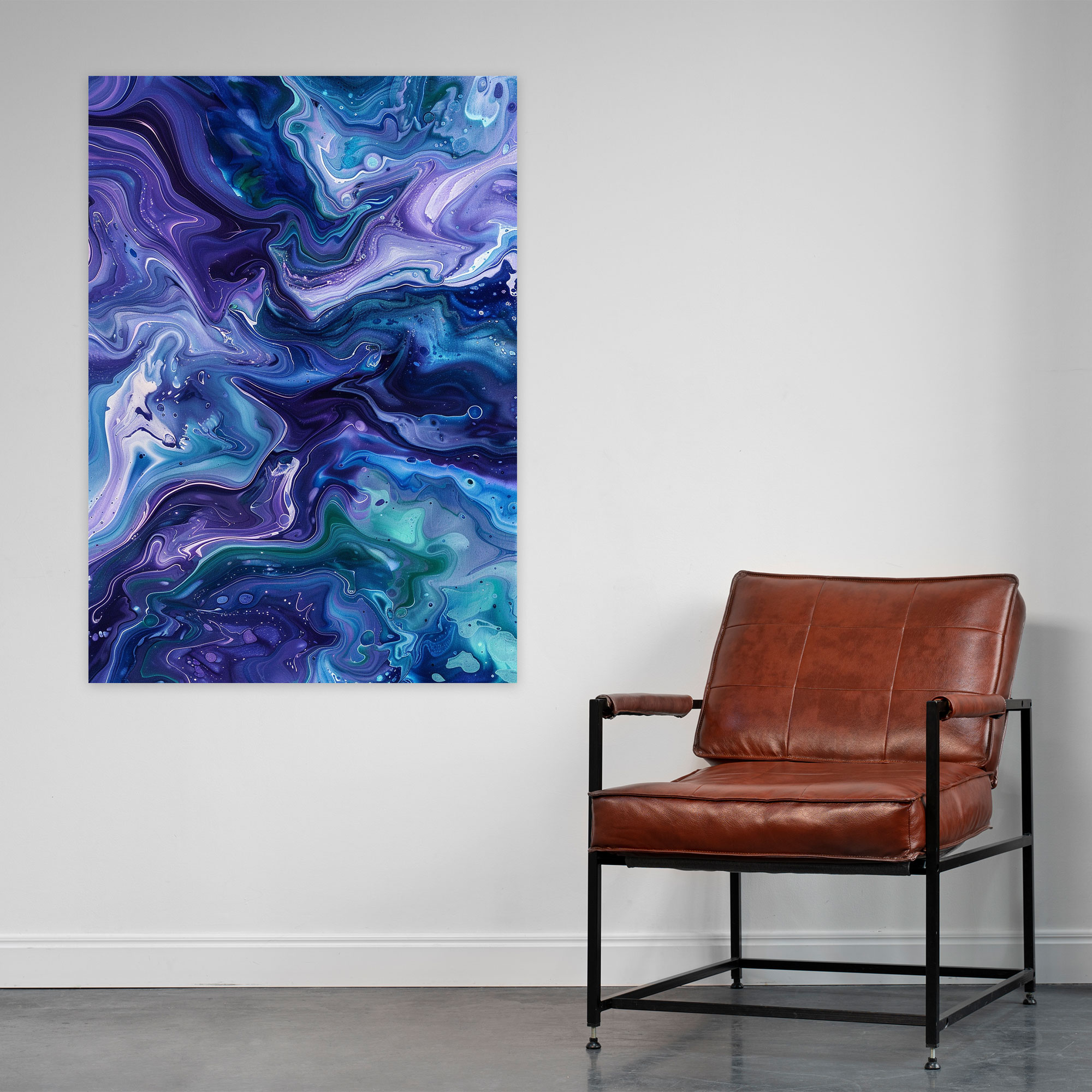 Cool Swirls Action Painting Wall Art - Action Painting, Canvas, Wall Decoration, Action Painting