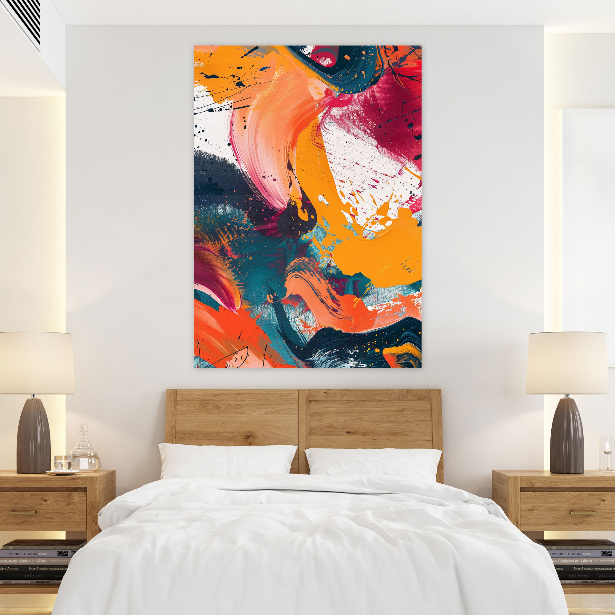 Action Painting Wall Art - Abstract Shapes Canvas Print - Action Painting, Canvas Wall Art, Action Painting, Wall Decoration