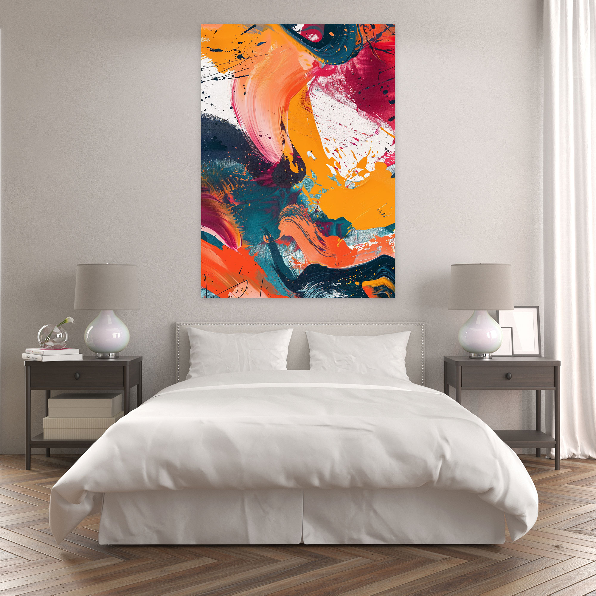 Action Painting Wall Art - Abstract Shapes Canvas Print - Action Painting, Canvas Wall Art, Action Painting, Wall Decoration