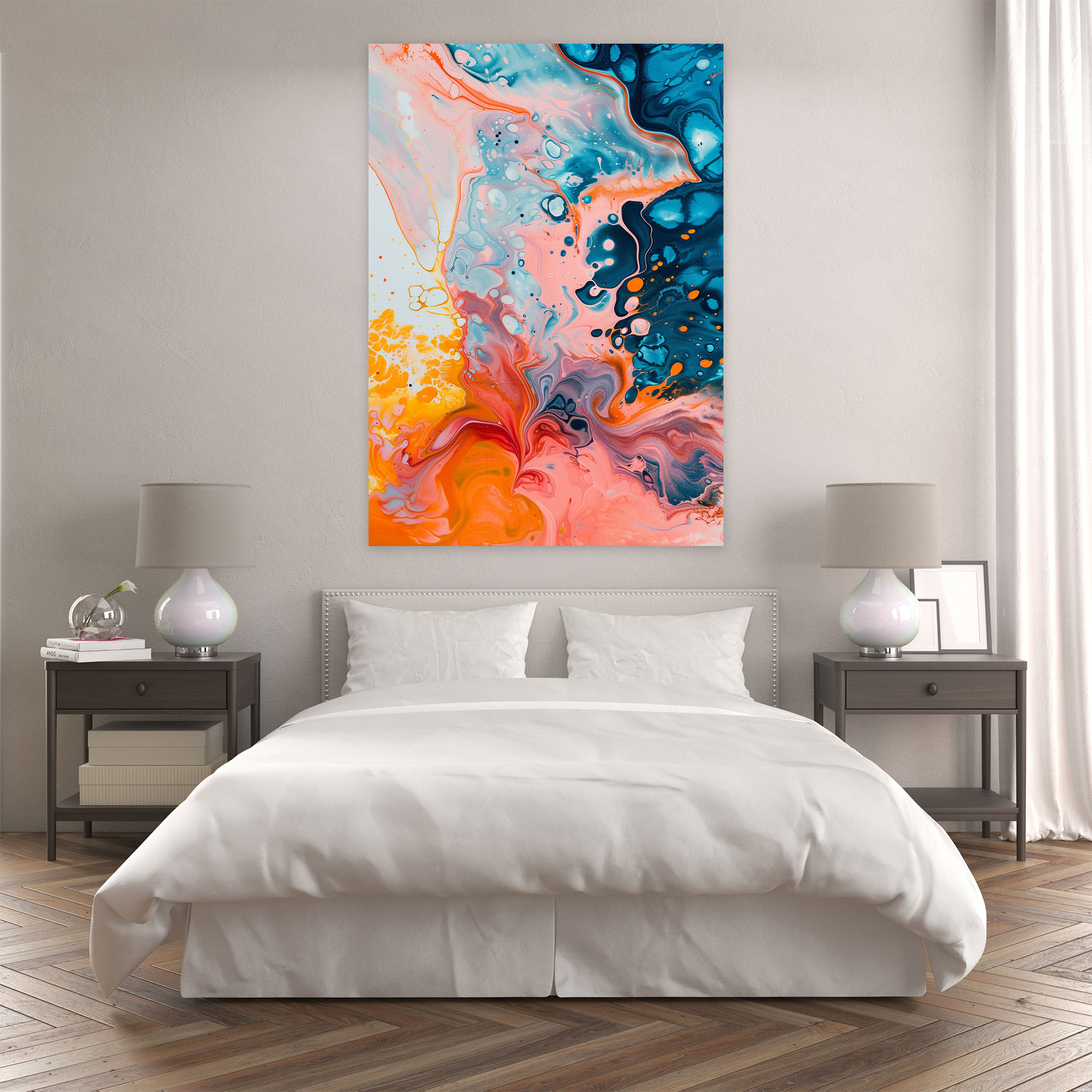 Action Painting Wall Decoration - Fluid Forms Canvas Print - Action Painting, Home Decoration, Action Painting, Canvas