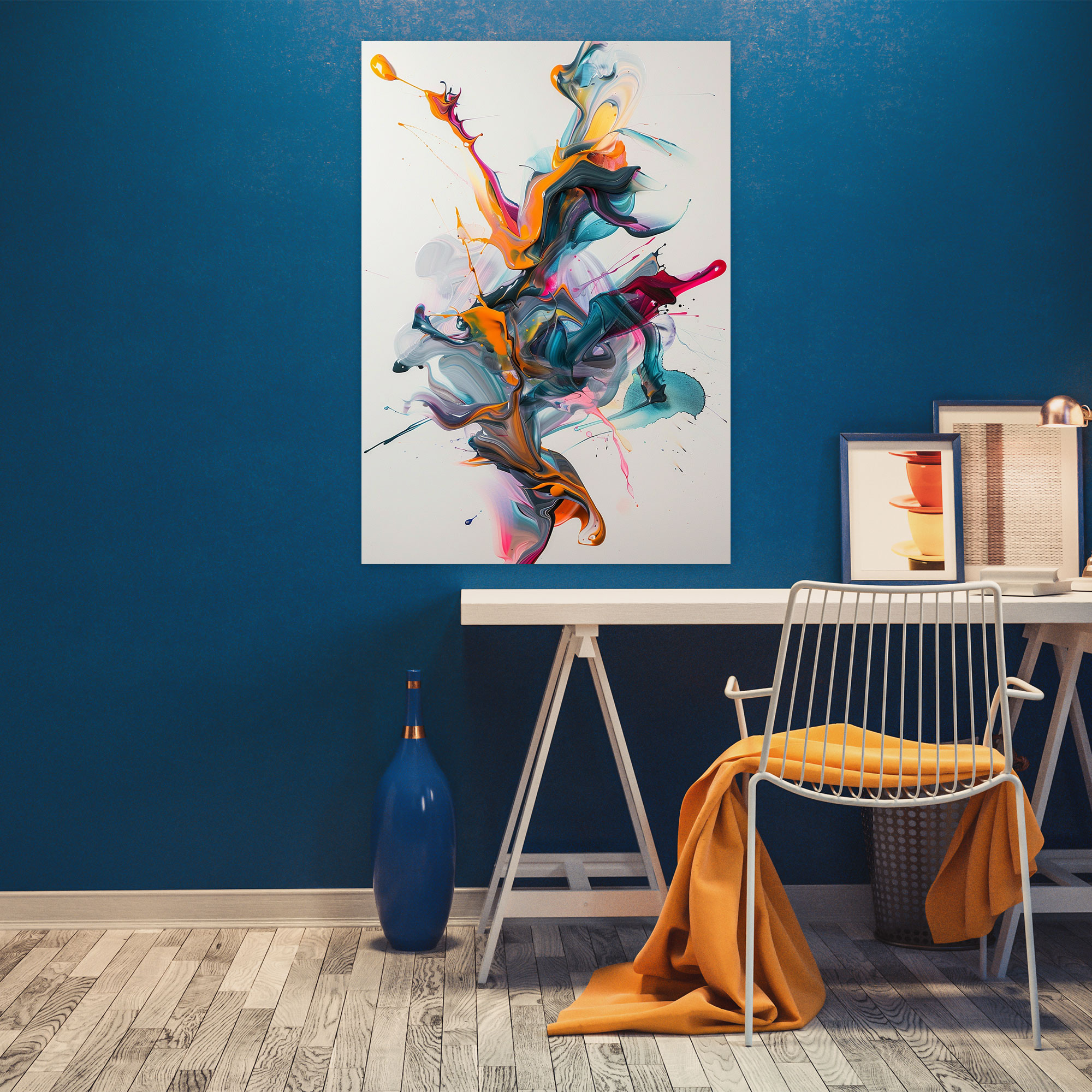 Abstract Action Painting Wall Decoration - Action Painting, Action Painting, Canvas, Canvas Wall Art