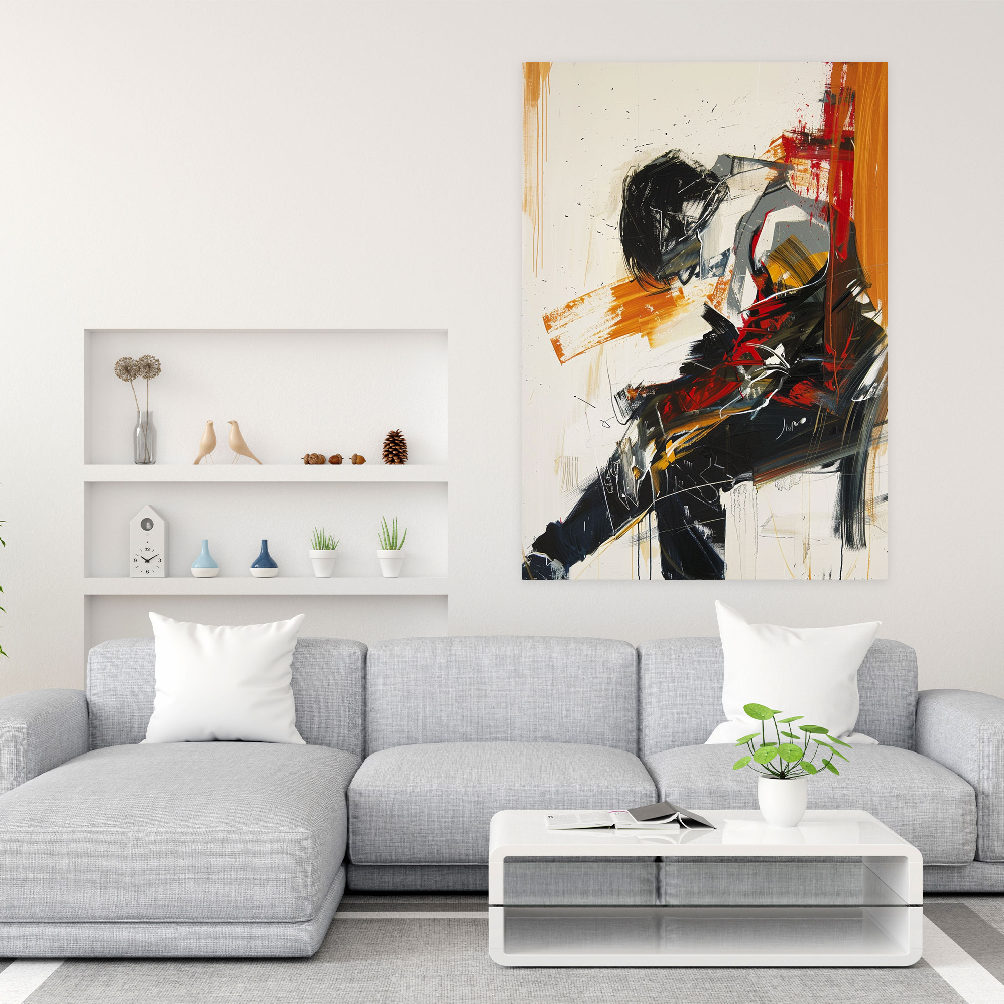 Expressive Action Painting Canvas Print - Action Painting, Action Painting, Canvas, Canvas Wall Art