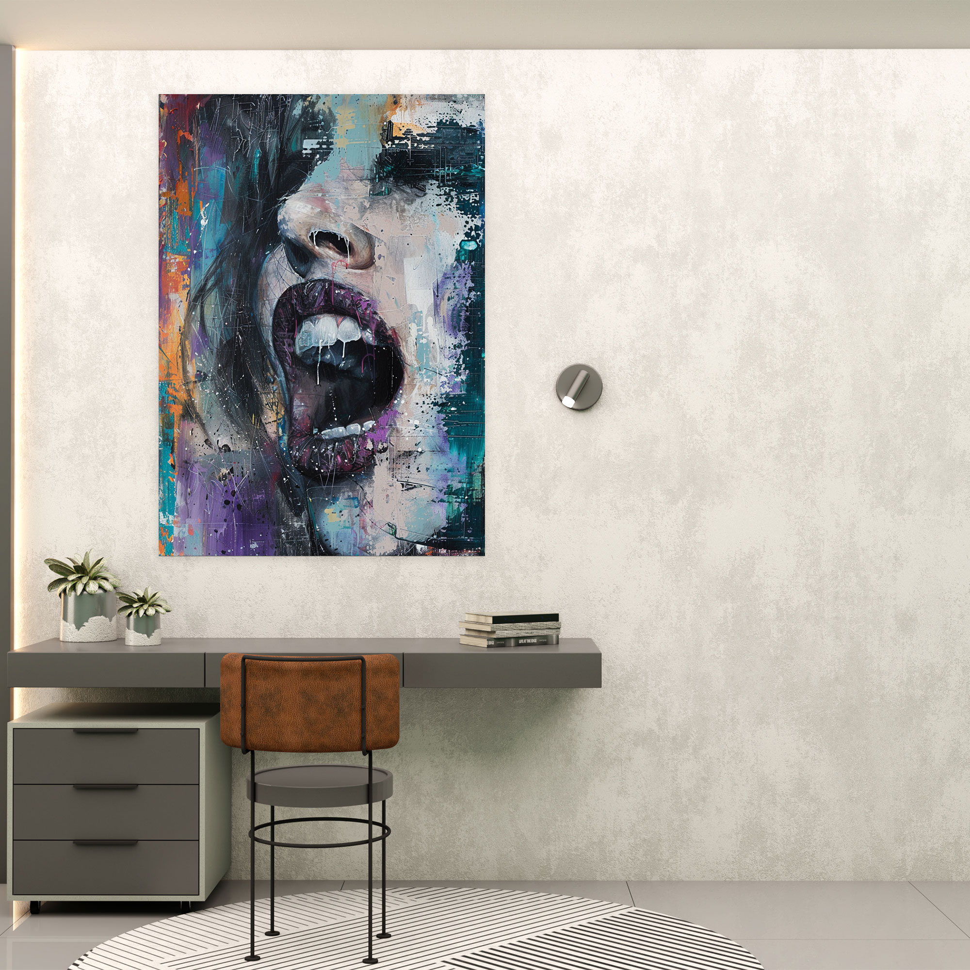 Emotional Action Painting Wall Art - Action Painting, Home Decoration, Canvas Print, Wall Decoration