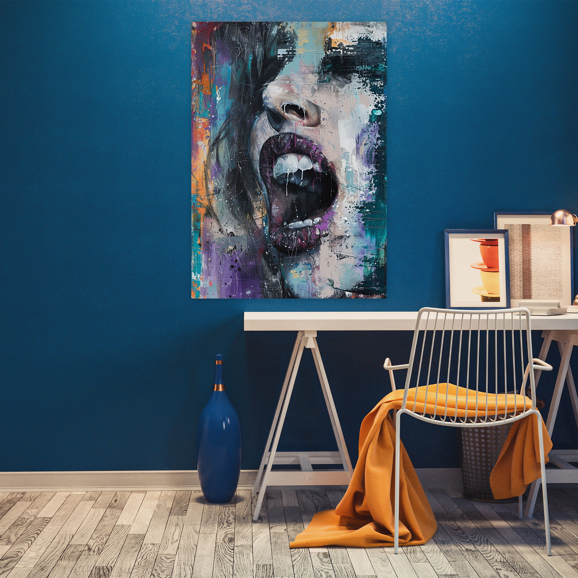 Emotional Action Painting Wall Art - Action Painting, Home Decoration, Canvas Print, Wall Decoration