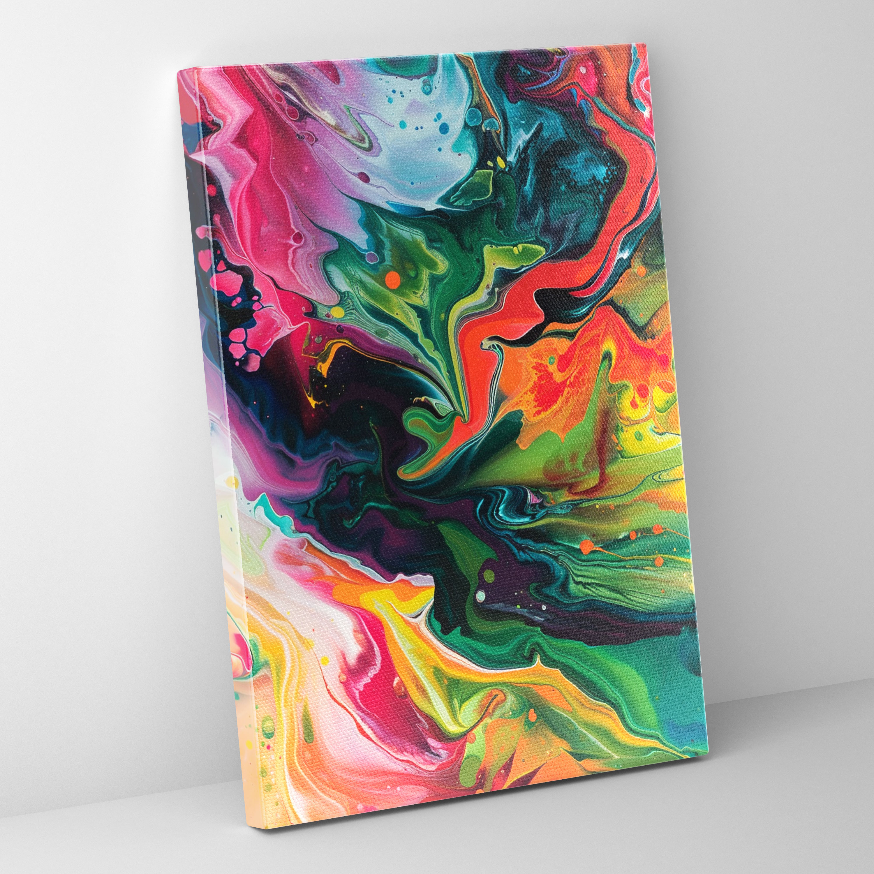 Organic Action Painting Canvas Print - Action Painting, Canvas, Wall Decoration, Home Decoration