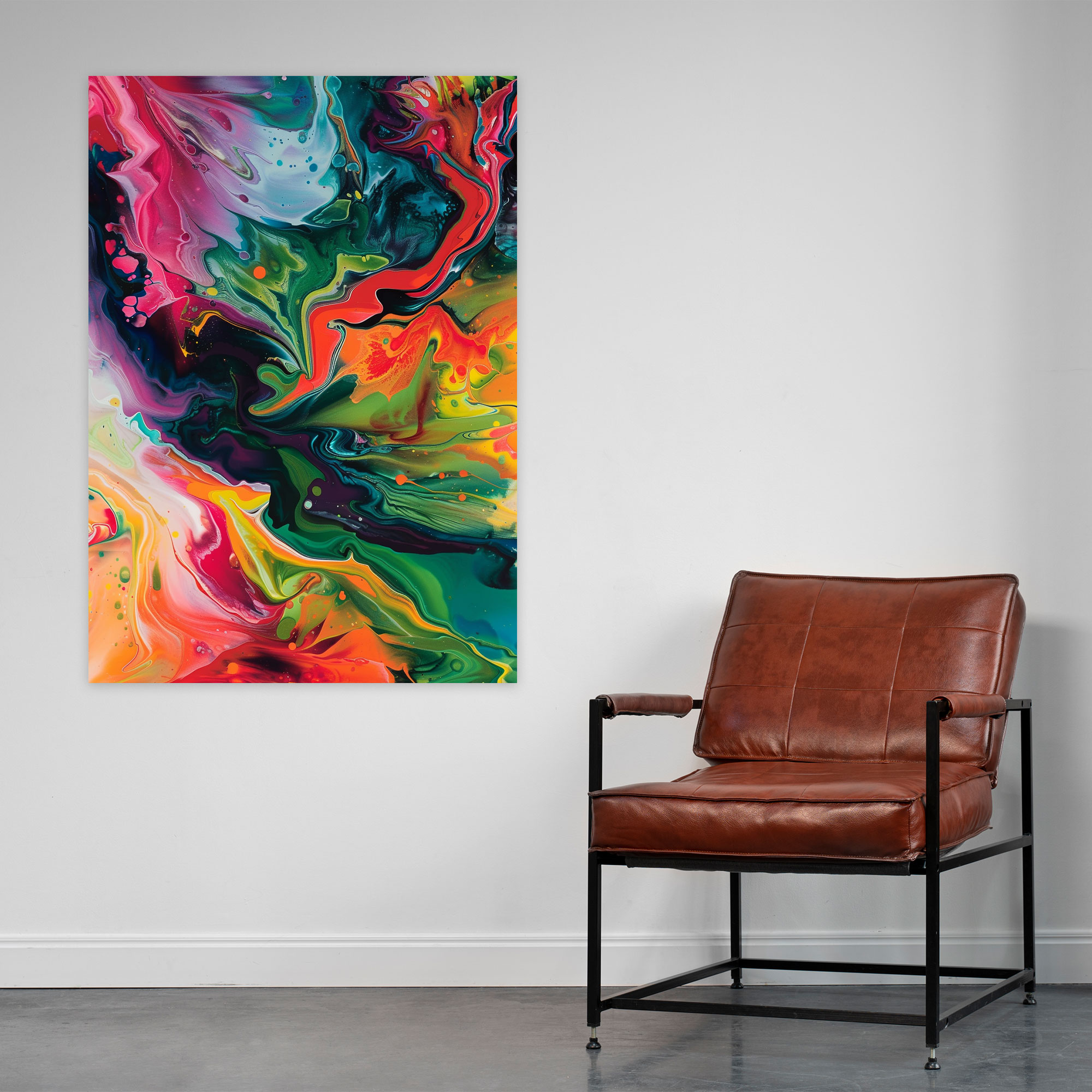 Organic Action Painting Canvas Print - Action Painting, Canvas, Wall Decoration, Home Decoration