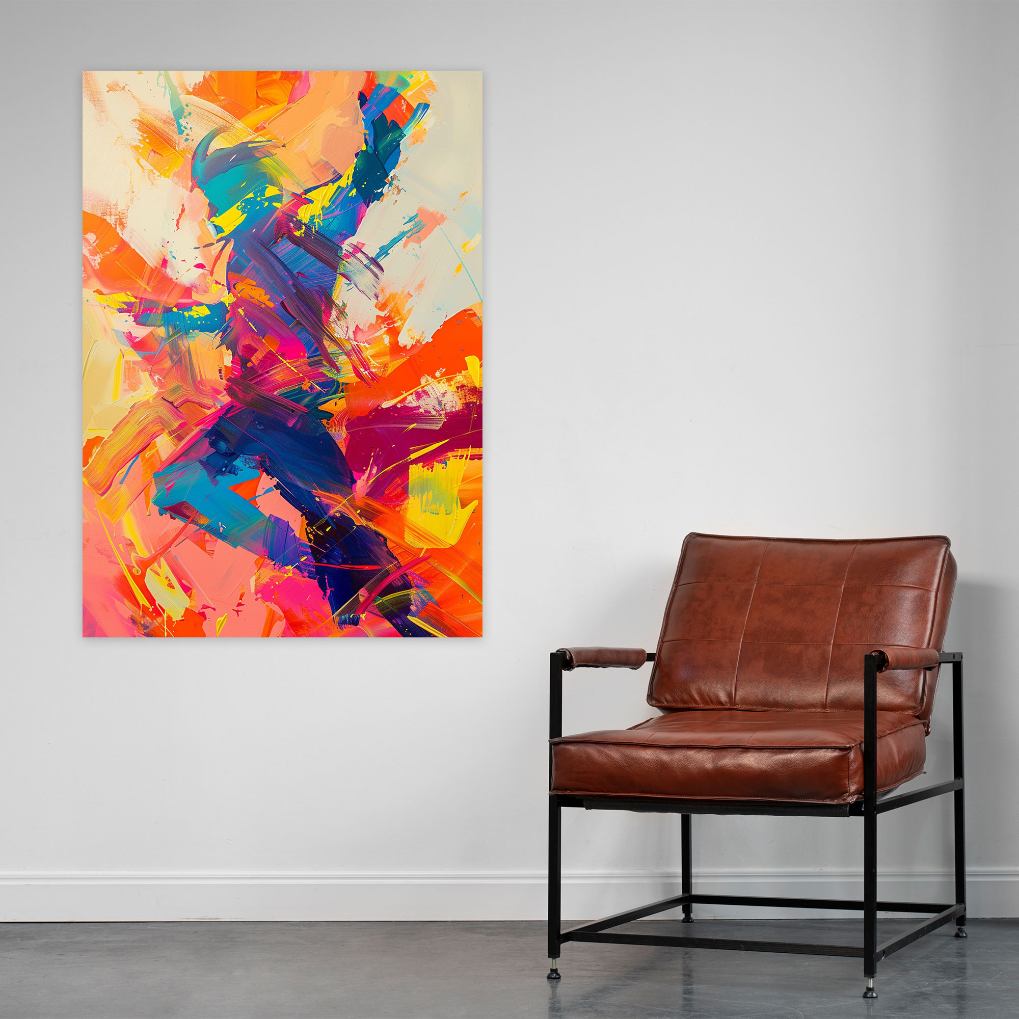 Energetic Action Painting Wall Decoration - Action Painting, Canvas, Wall Decoration, Action Painting