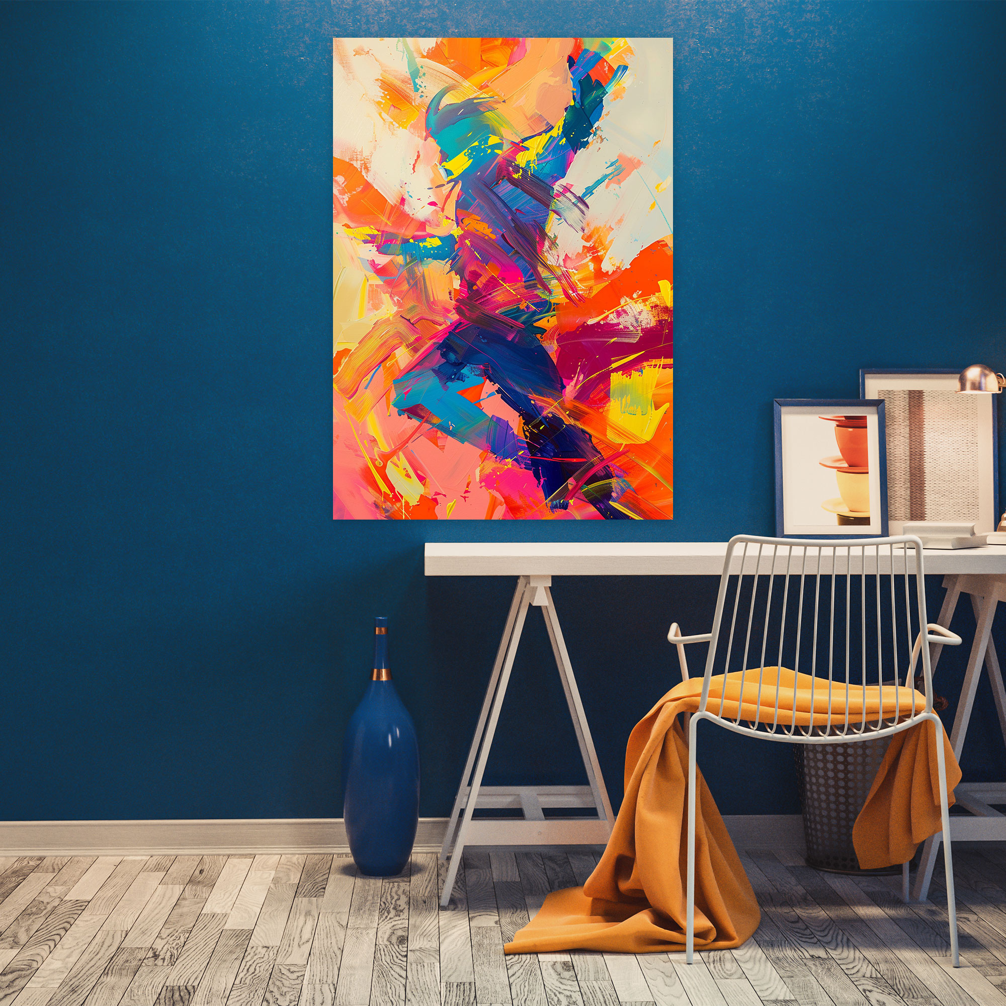 Energetic Action Painting Wall Decoration - Action Painting, Canvas, Wall Decoration, Action Painting