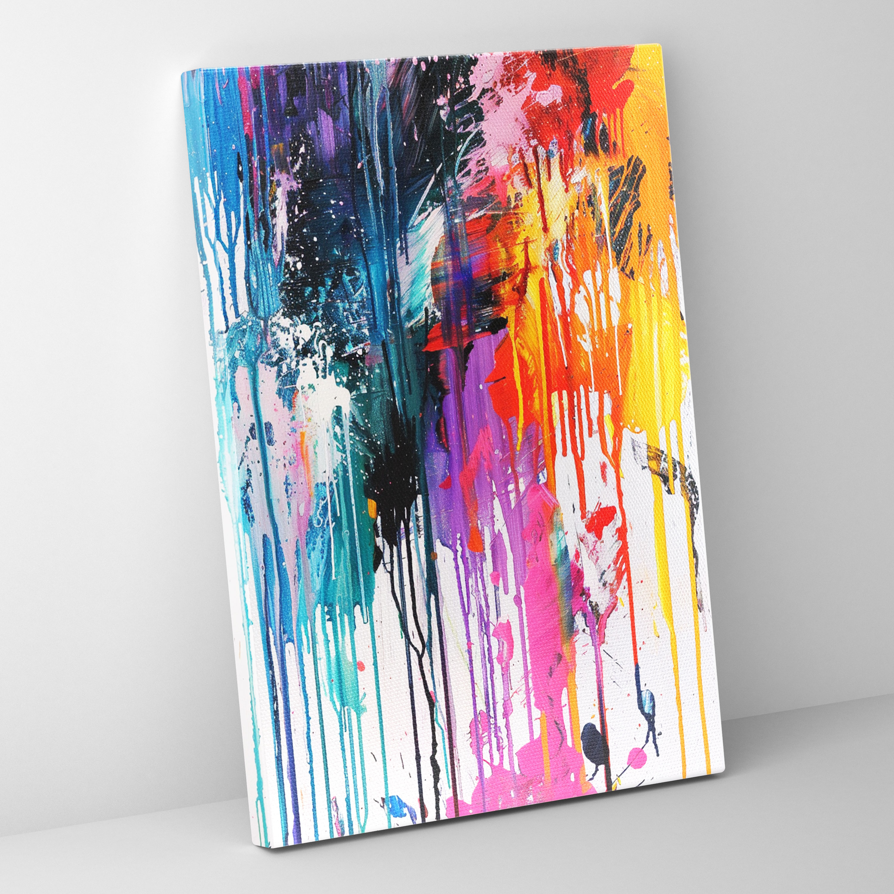 Spontaneous Action Painting Canvas Print - Action Painting, Canvas, Wall Decoration, Canvas Wall Art