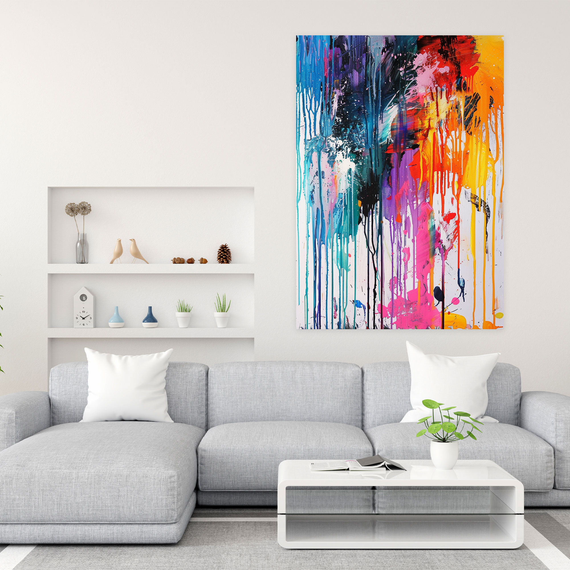 Spontaneous Action Painting Canvas Print - Action Painting, Canvas, Wall Decoration, Canvas Wall Art