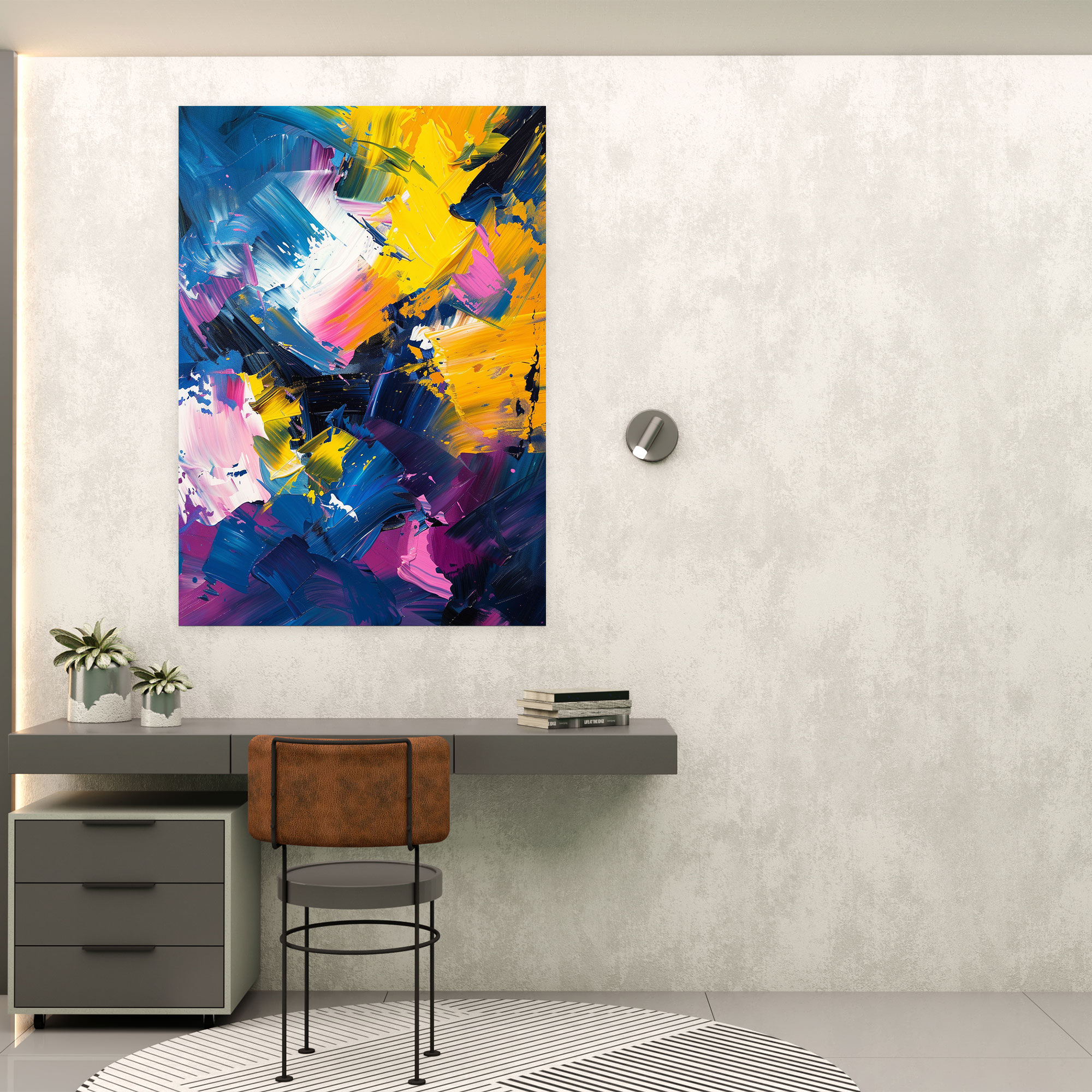 Vibrant Energy Action Painting Wall Art - Action Painting, Canvas Wall Art, Canvas Print, Canvas