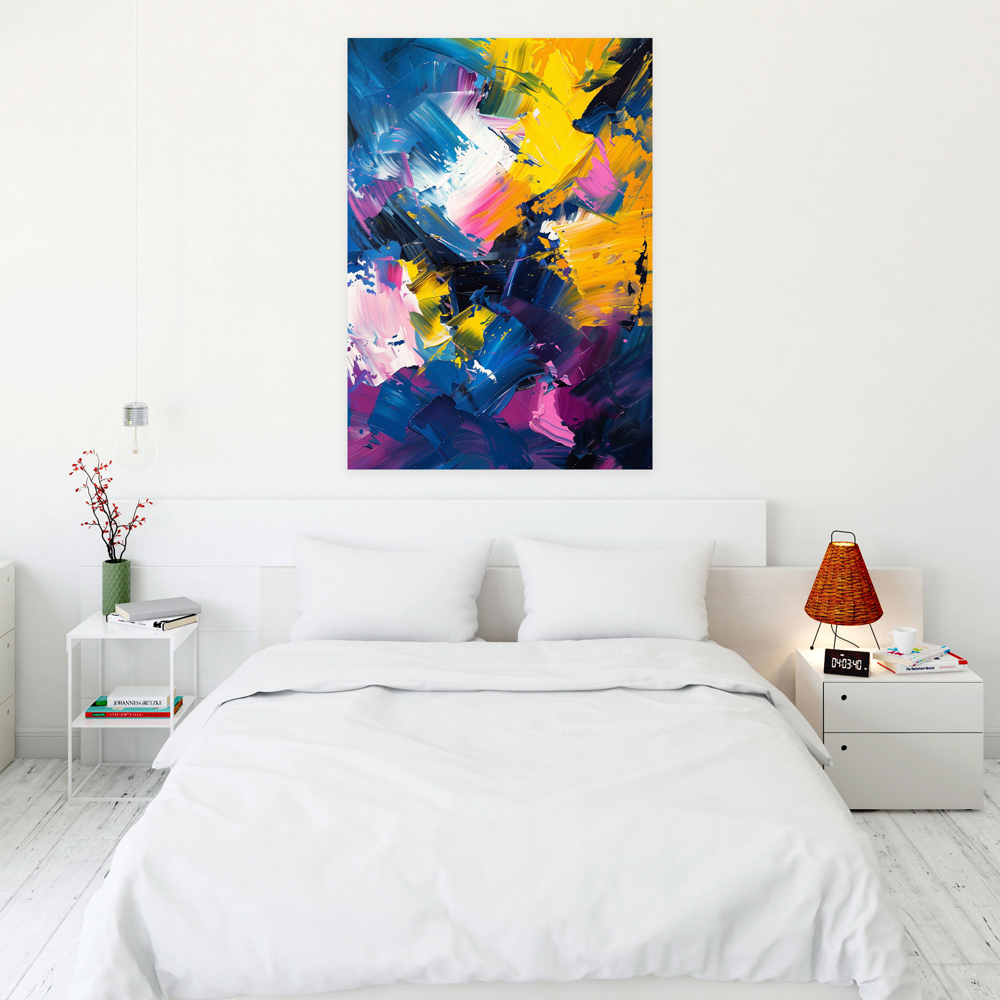 Vibrant Energy Action Painting Wall Art - Action Painting, Canvas Wall Art, Canvas Print, Canvas