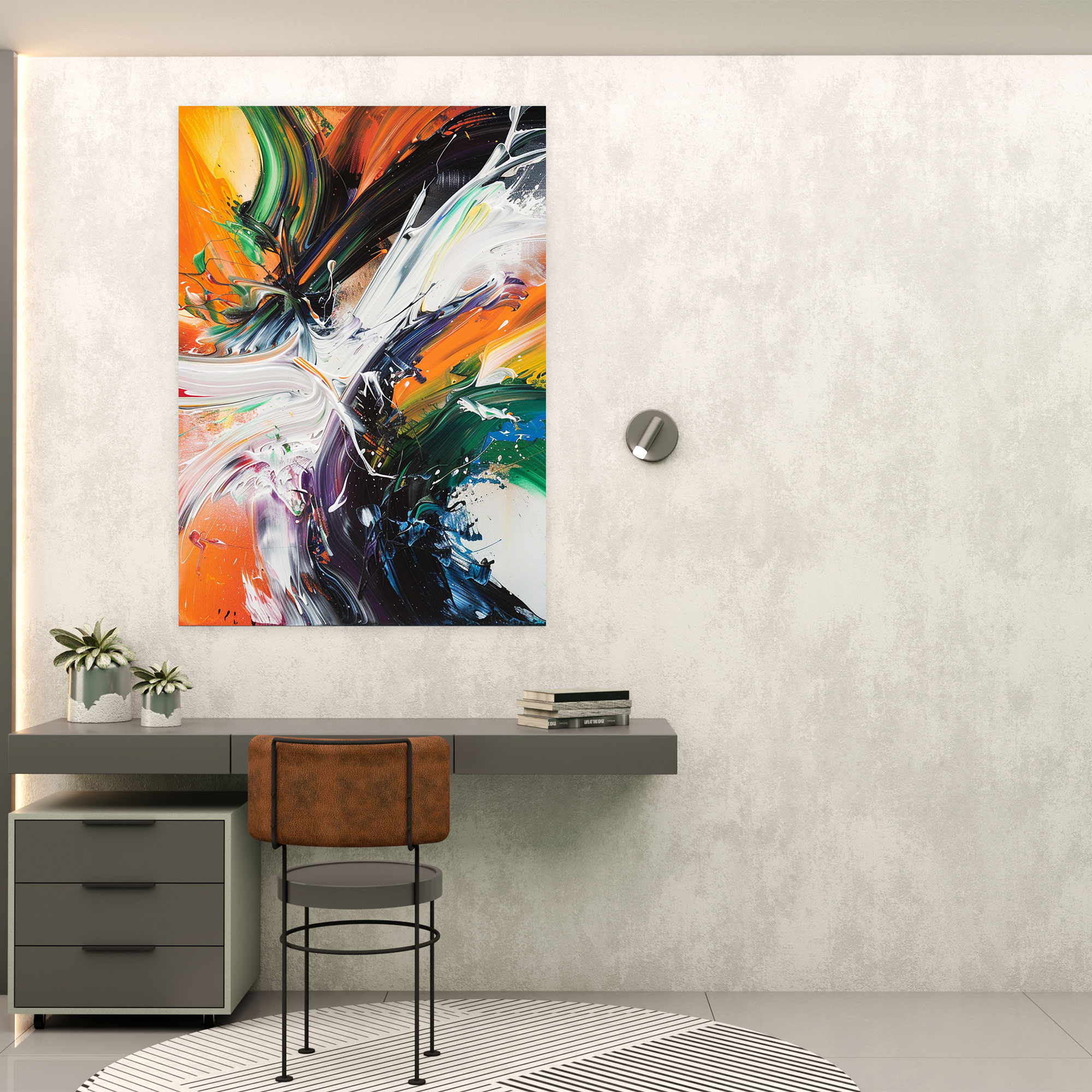 Dynamic Action Painting Wall Art - Action Painting, Home Decoration, Action Painting, Canvas Wall Art