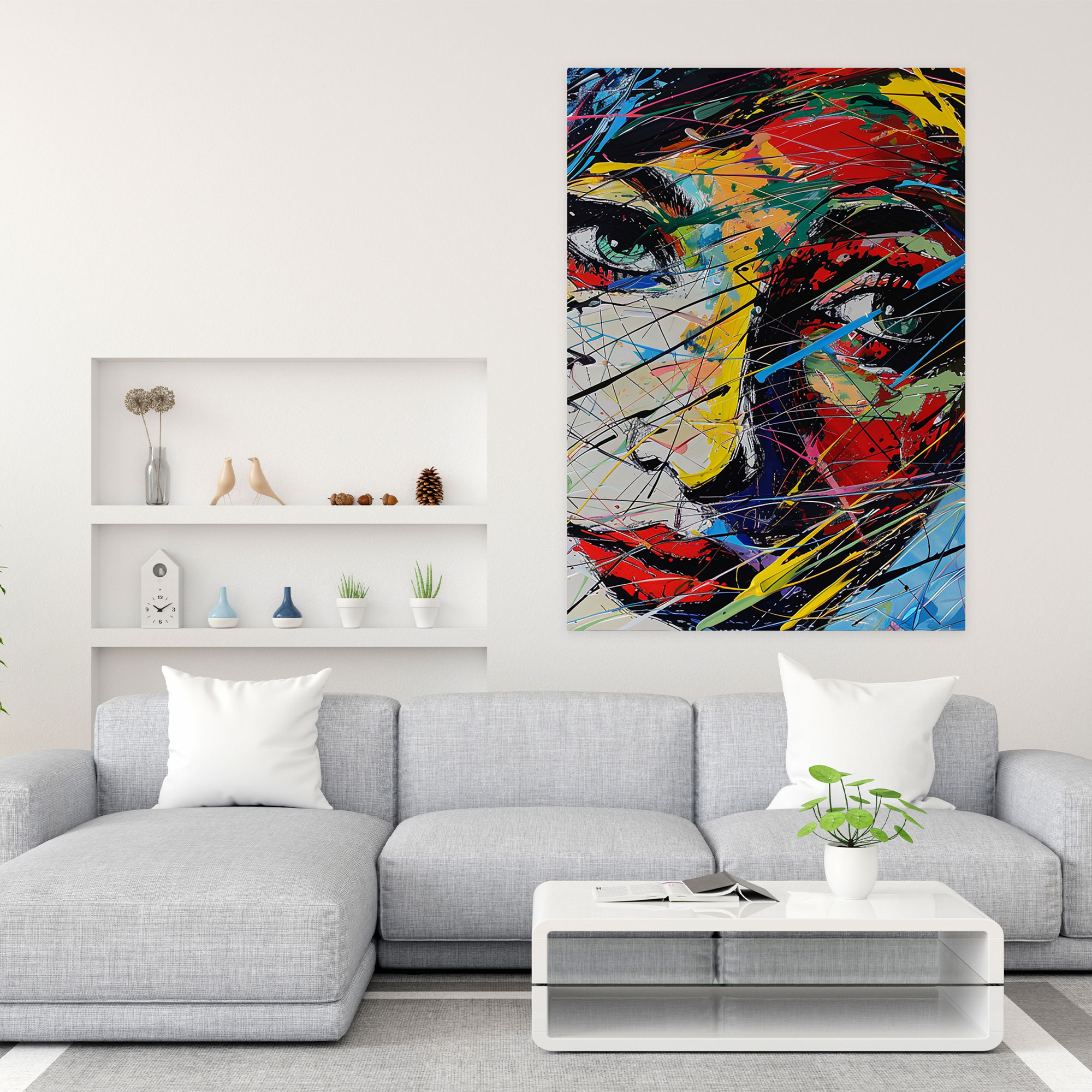 Expressive Action Painting Canvas Wall Art - Action Painting, Action Painting, Wall Decoration, Canvas