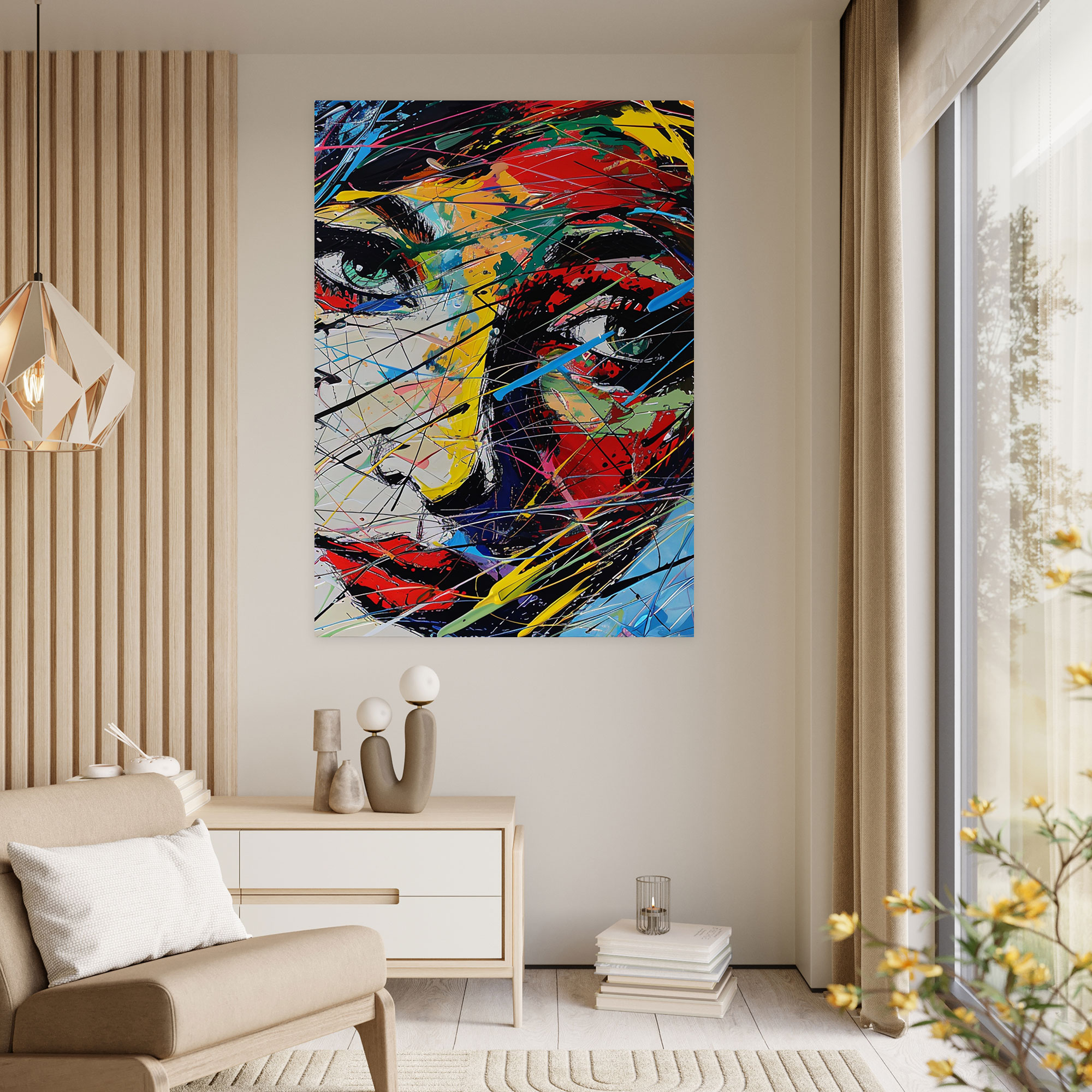 Expressive Action Painting Canvas Wall Art - Action Painting, Action Painting, Wall Decoration, Canvas