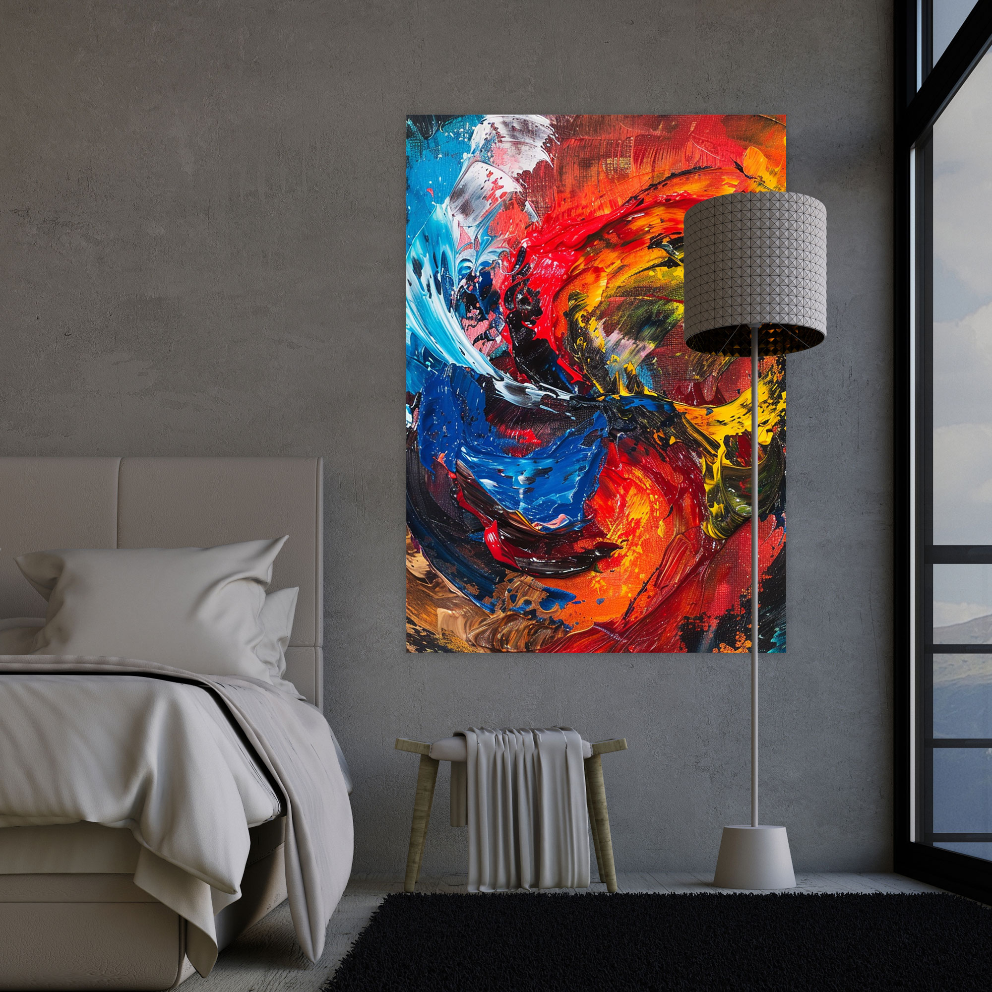 Chaos In Motion Action Painting Canvas Print - Action Painting, Canvas, Wall Art, Canvas Print