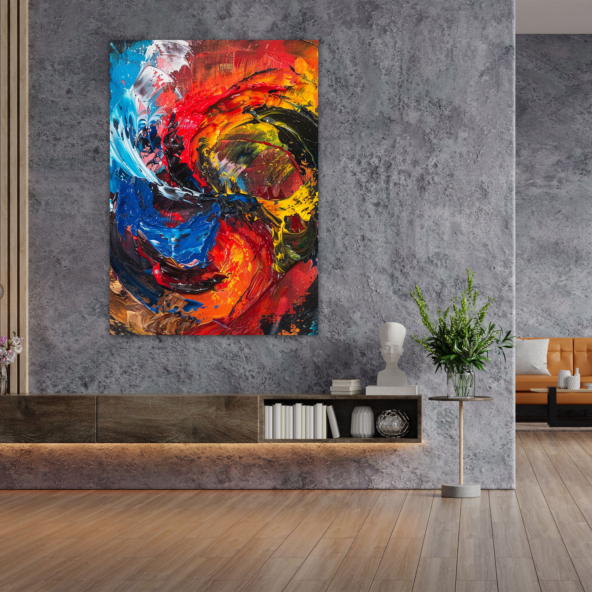 Chaos In Motion Action Painting Canvas Print - Action Painting, Canvas, Wall Art, Canvas Print