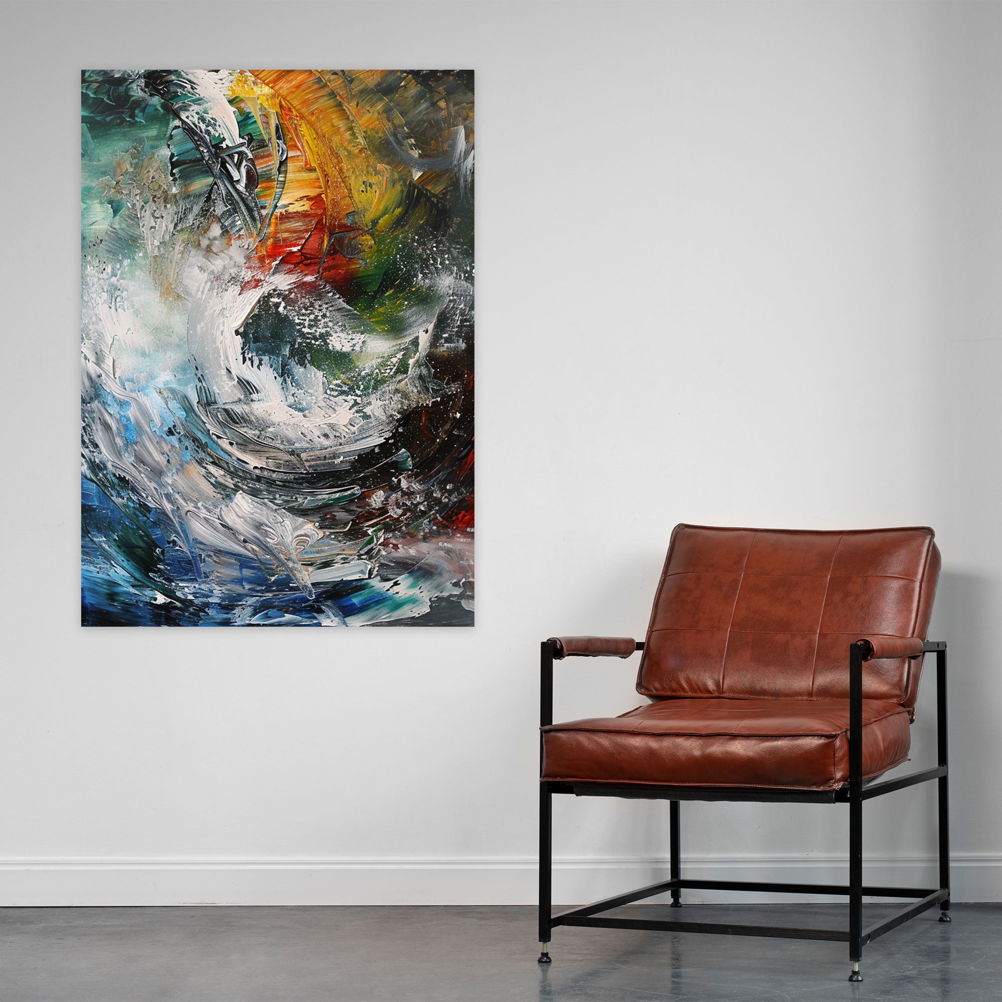 Energetic Movement Action Painting Wall Decoration - Action Painting, Canvas Print, Wall Art, Home Decoration