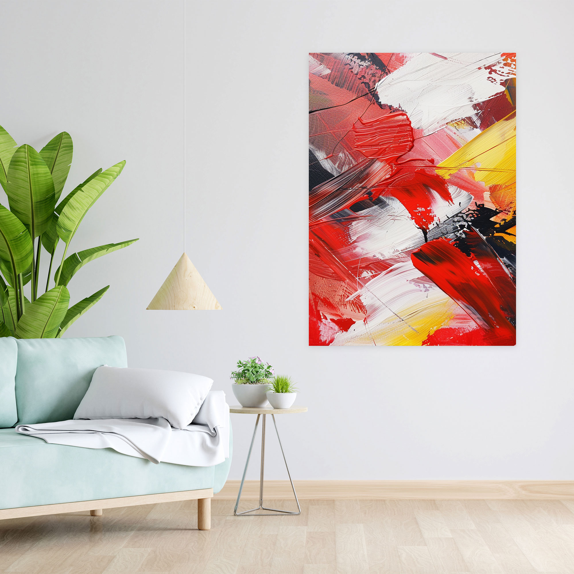 Expressive Strokes Action Painting Canvas Print - Action Painting, Canvas, Wall Decoration, Canvas Print
