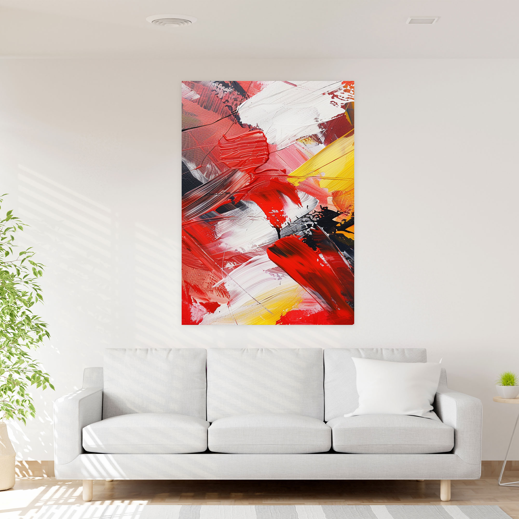 Expressive Strokes Action Painting Canvas Print - Action Painting, Canvas, Wall Decoration, Canvas Print