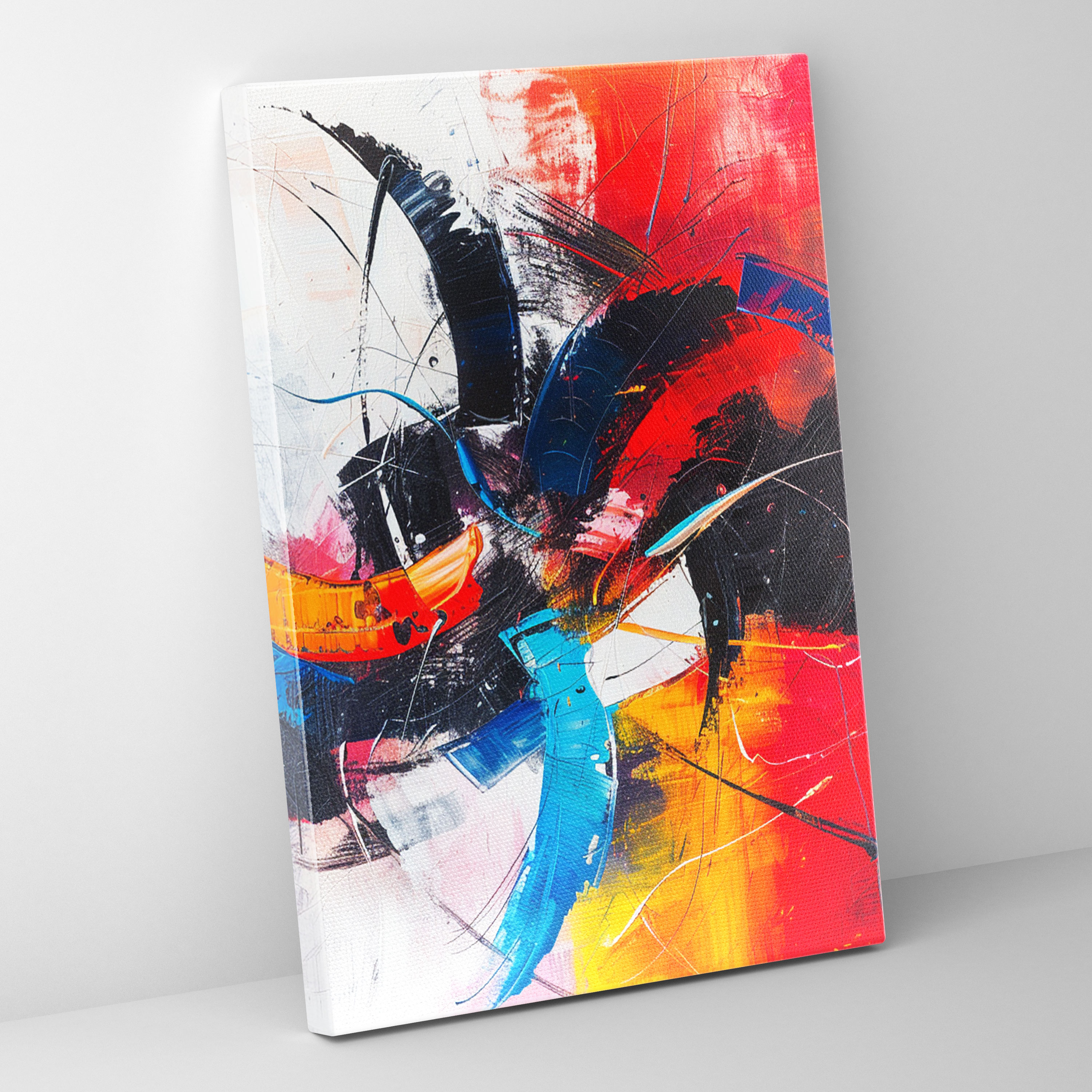 Dynamic Abstract Action Painting Wall Art - Action Painting, Wall Art, Canvas, Wall Decoration