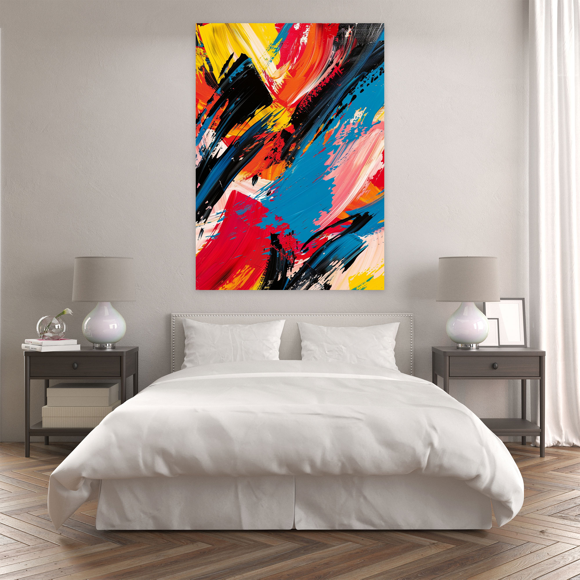 Energetic Action Painting Wall Art - Action Painting, Action Painting, Wall Art, Canvas Wall Art