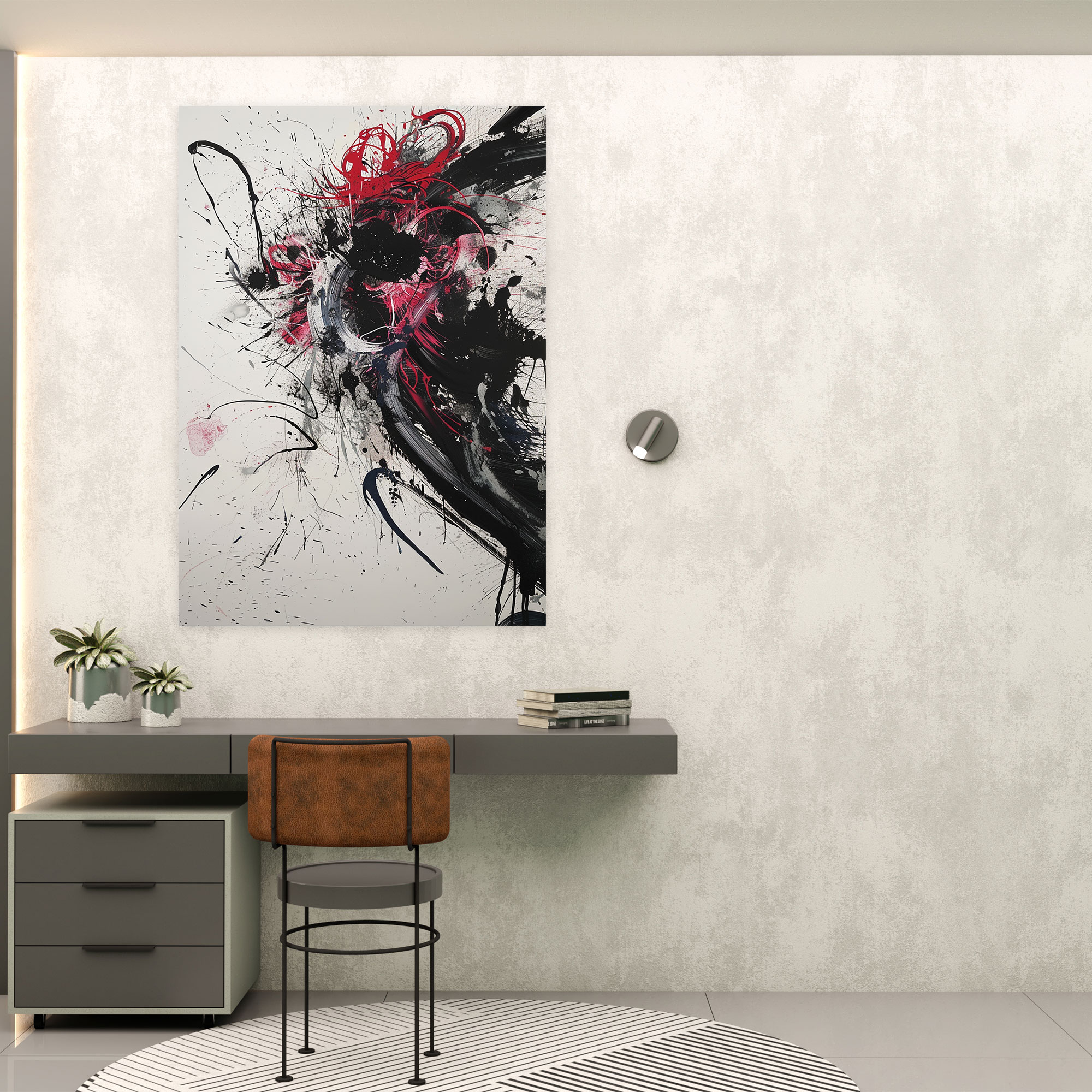 Fluid Lines Action Painting Canvas Print - Action Painting, Canvas Print, Wall Art, Home Decoration