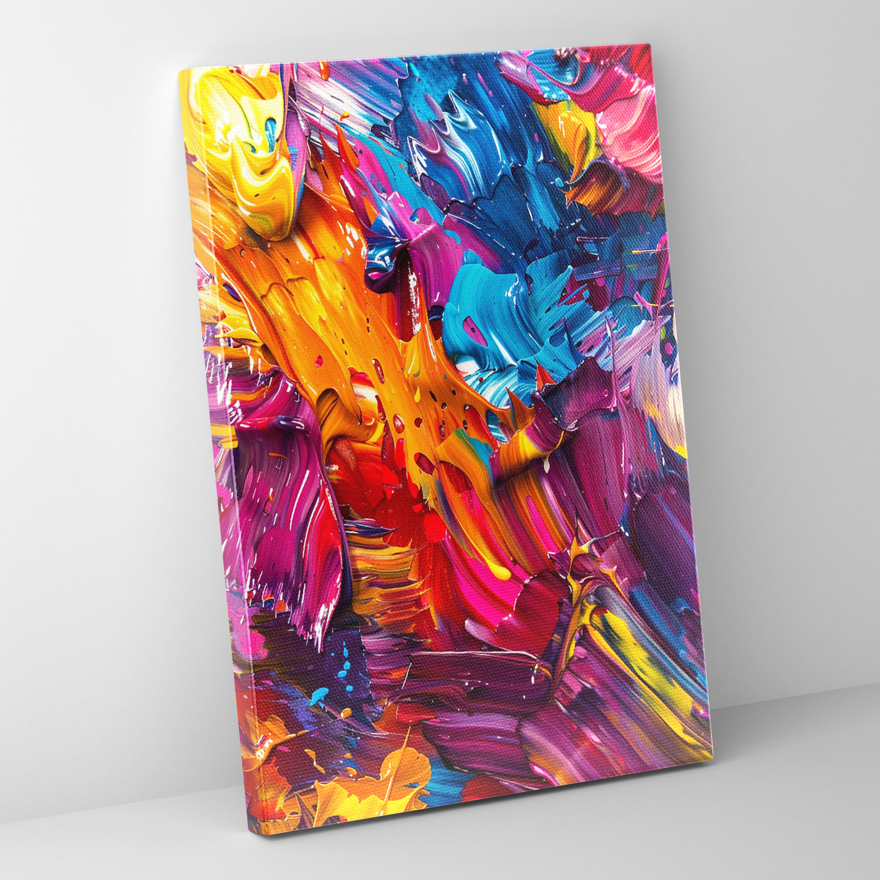 Intense Color Palette Action Painting Canvas Print - Action Painting, Canvas, Home Decoration, Canvas Wall Art