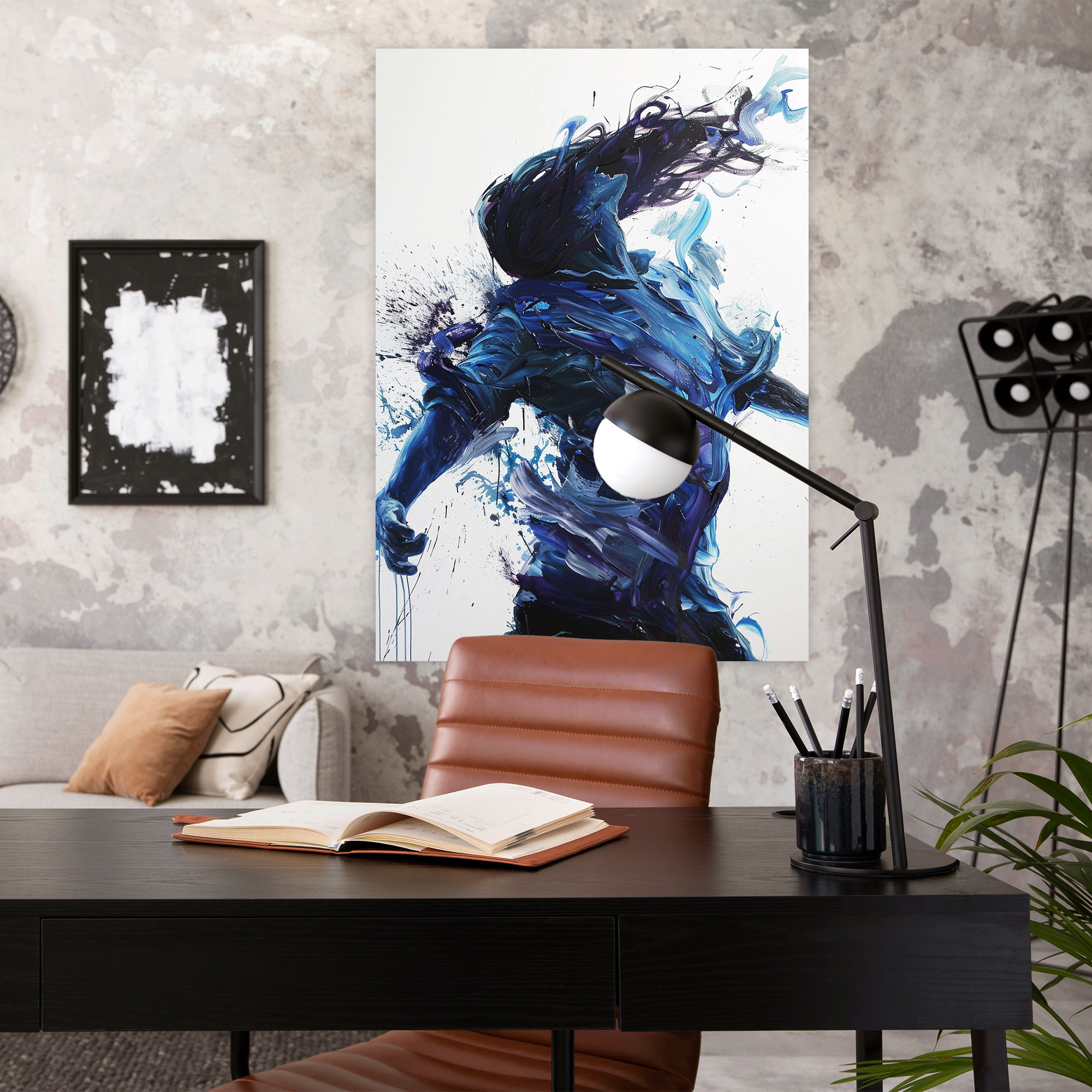 Dynamic Brushwork Action Painting Wall Art - Action Painting, Canvas, Wall Art, Canvas Wall Art