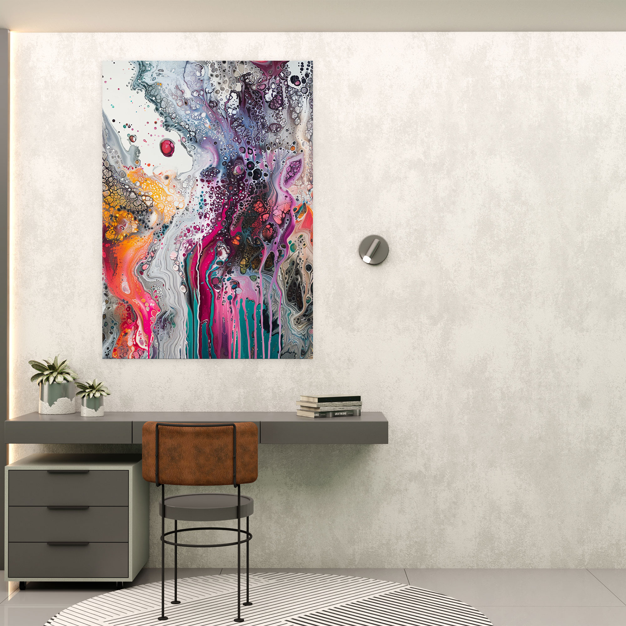 Intricate Textures Action Painting Canvas Print - Action Painting, Action Painting, Canvas Print, Home Decoration
