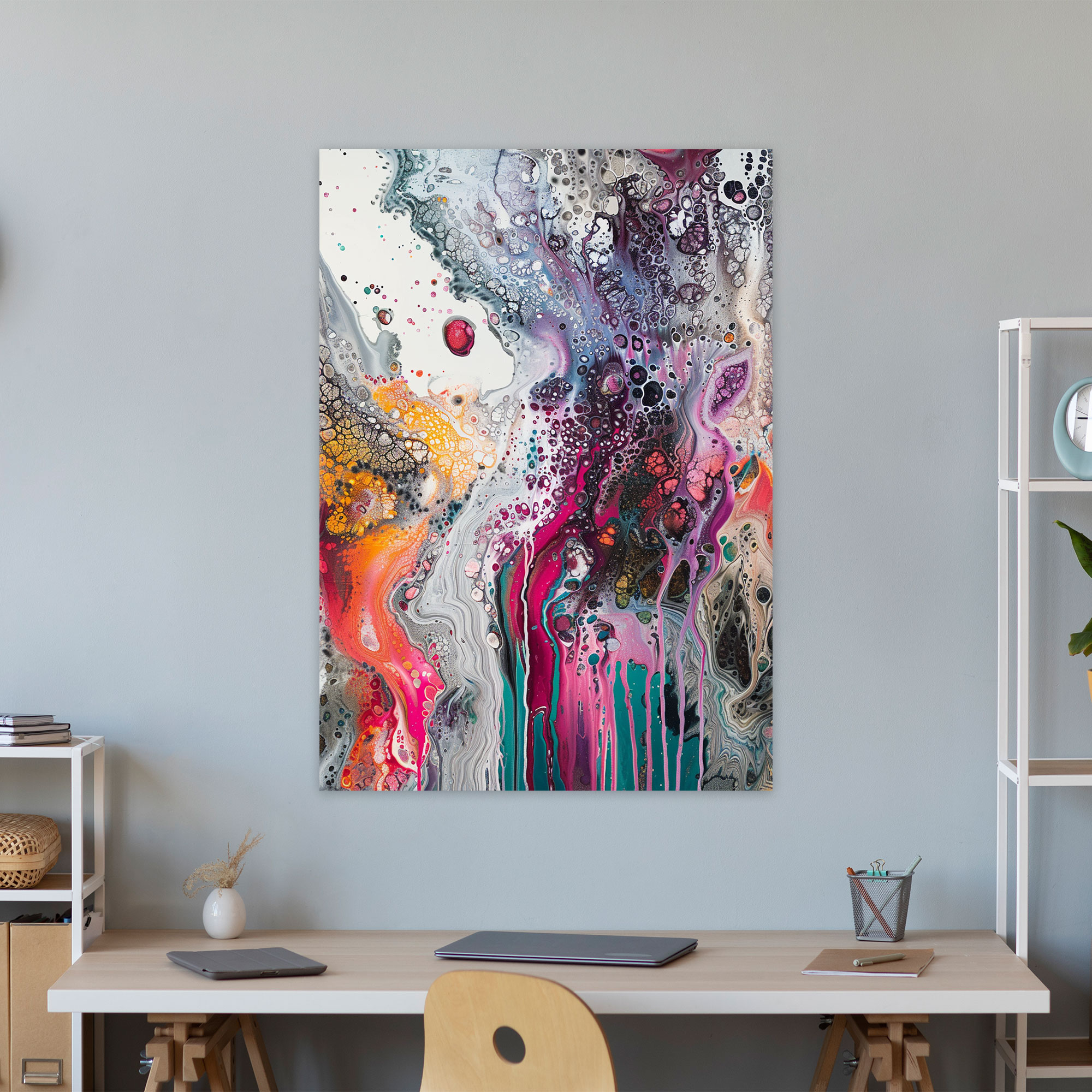 Intricate Textures Action Painting Canvas Print - Action Painting, Action Painting, Canvas Print, Home Decoration