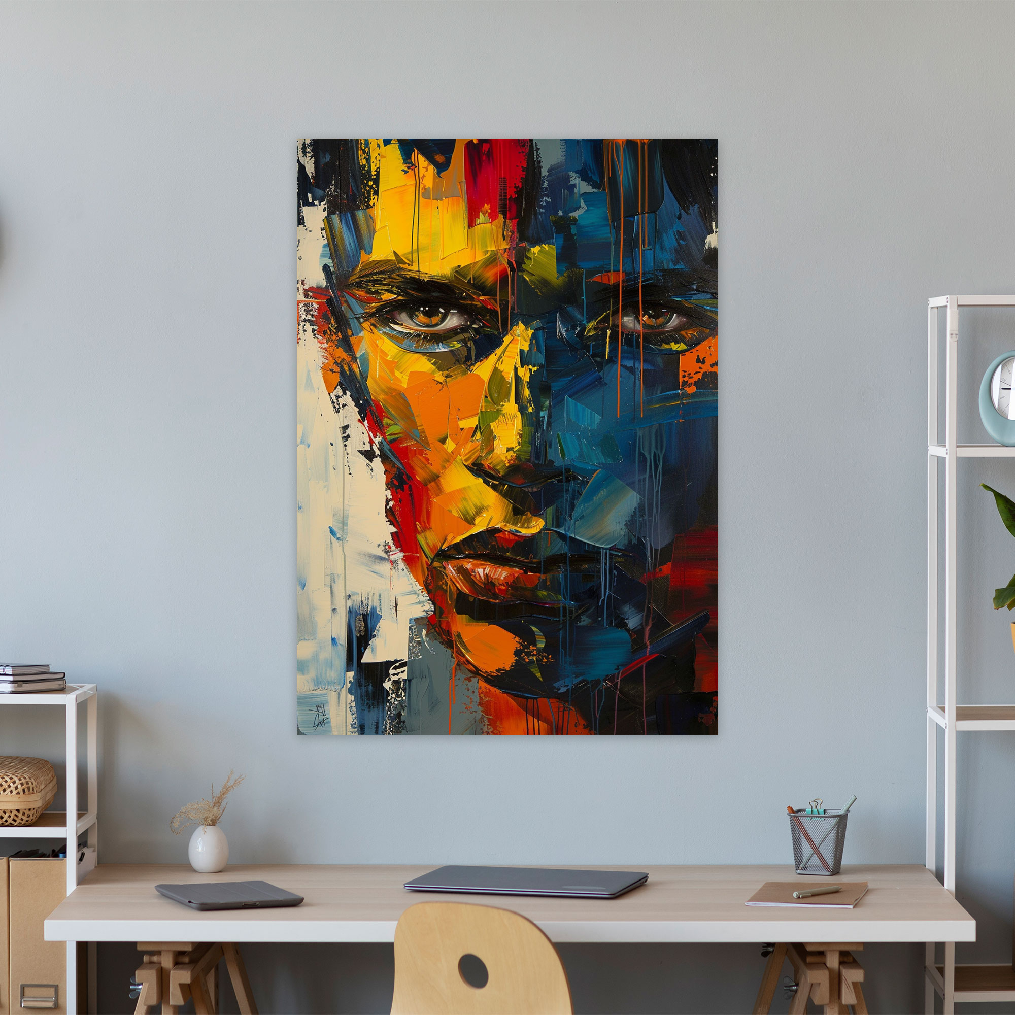 Bold Color Blending Action Painting Wall Decoration - Action Painting, Canvas Wall Art, Home Decoration, Action Painting