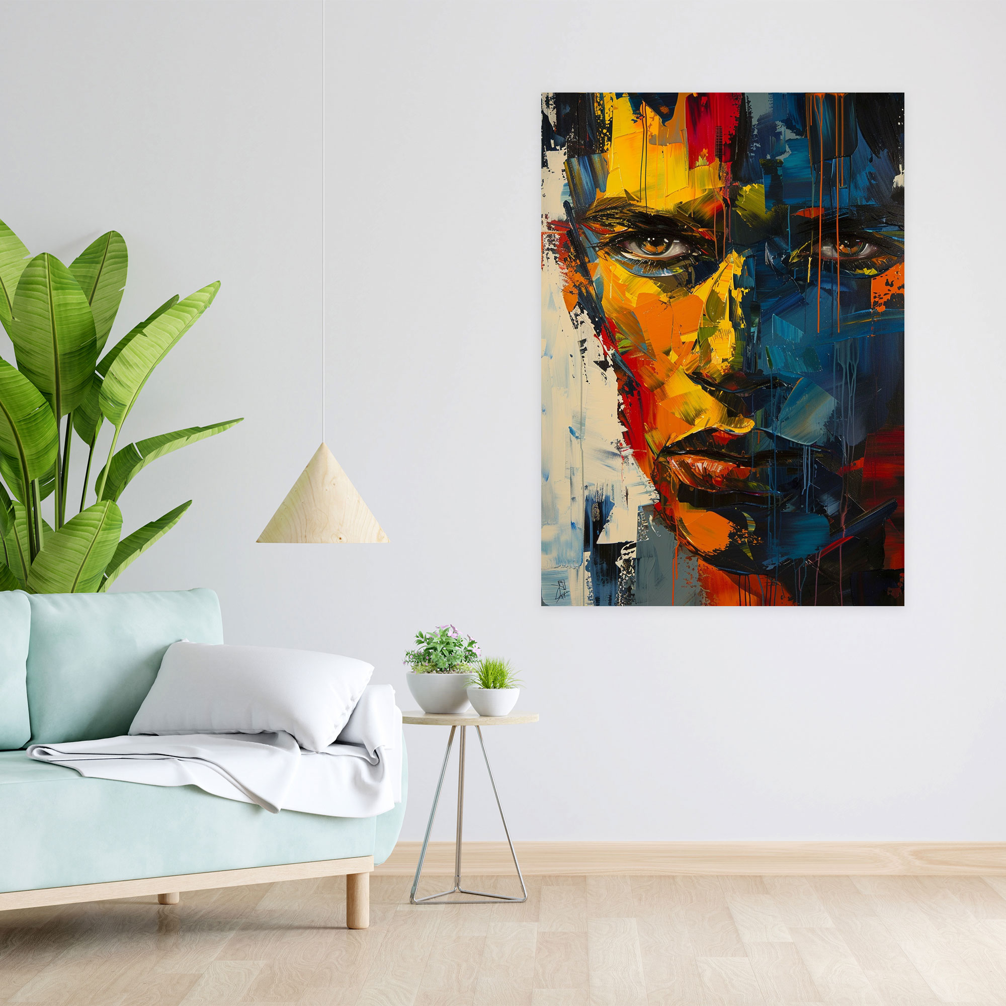 Bold Color Blending Action Painting Wall Decoration - Action Painting, Canvas Wall Art, Home Decoration, Action Painting