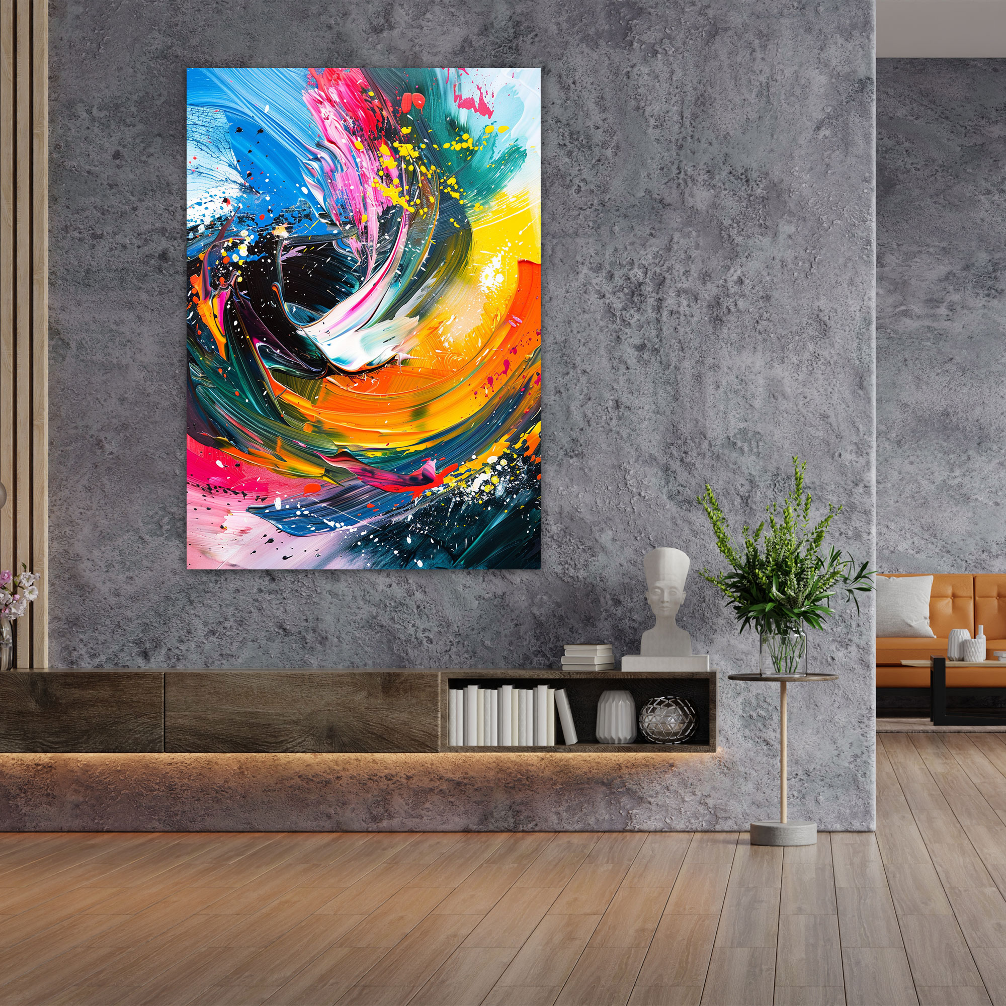 Energetic Movement Action Painting Canvas Print - Action Painting, Canvas, Action Painting, Canvas Print