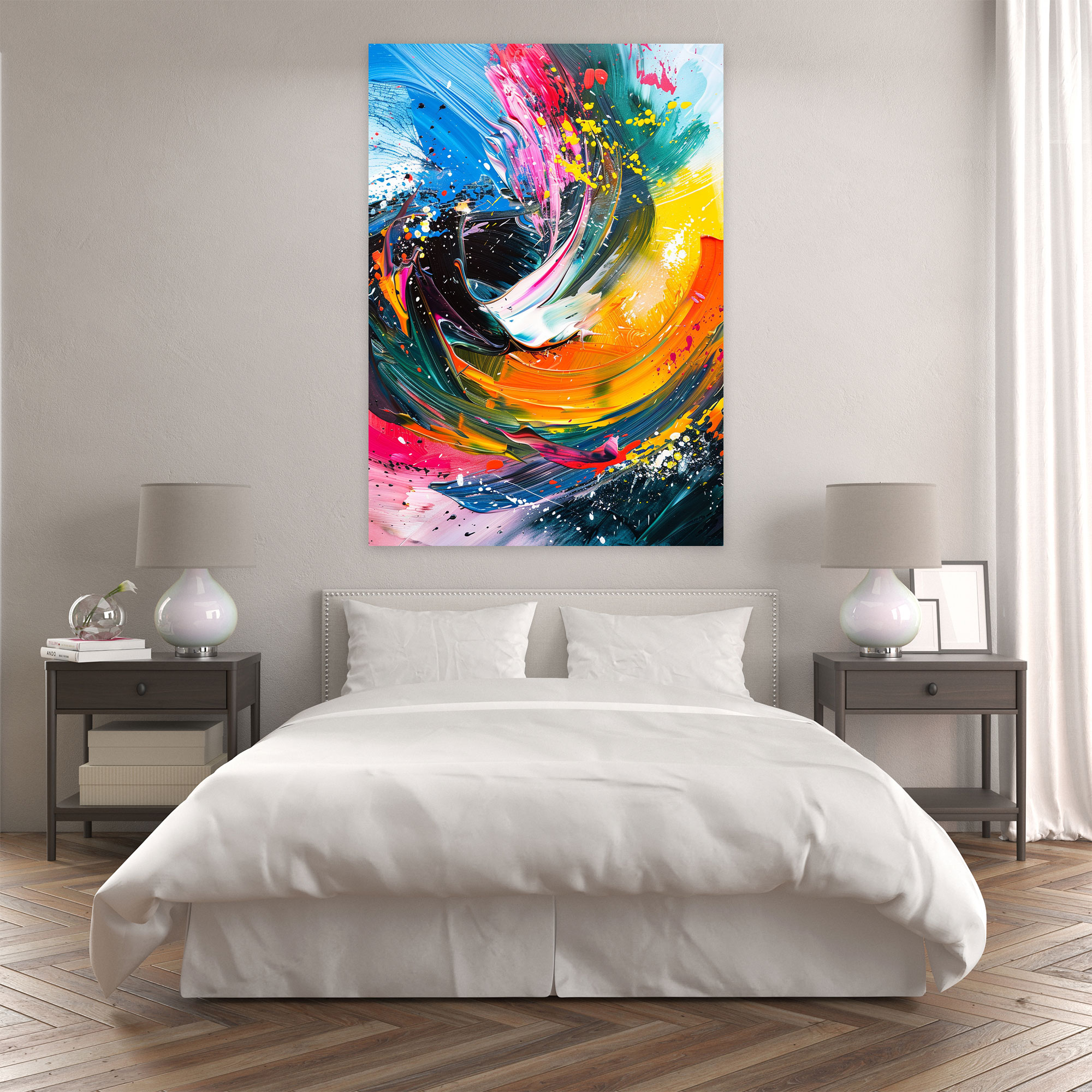 Energetic Movement Action Painting Canvas Print - Action Painting, Canvas, Action Painting, Canvas Print