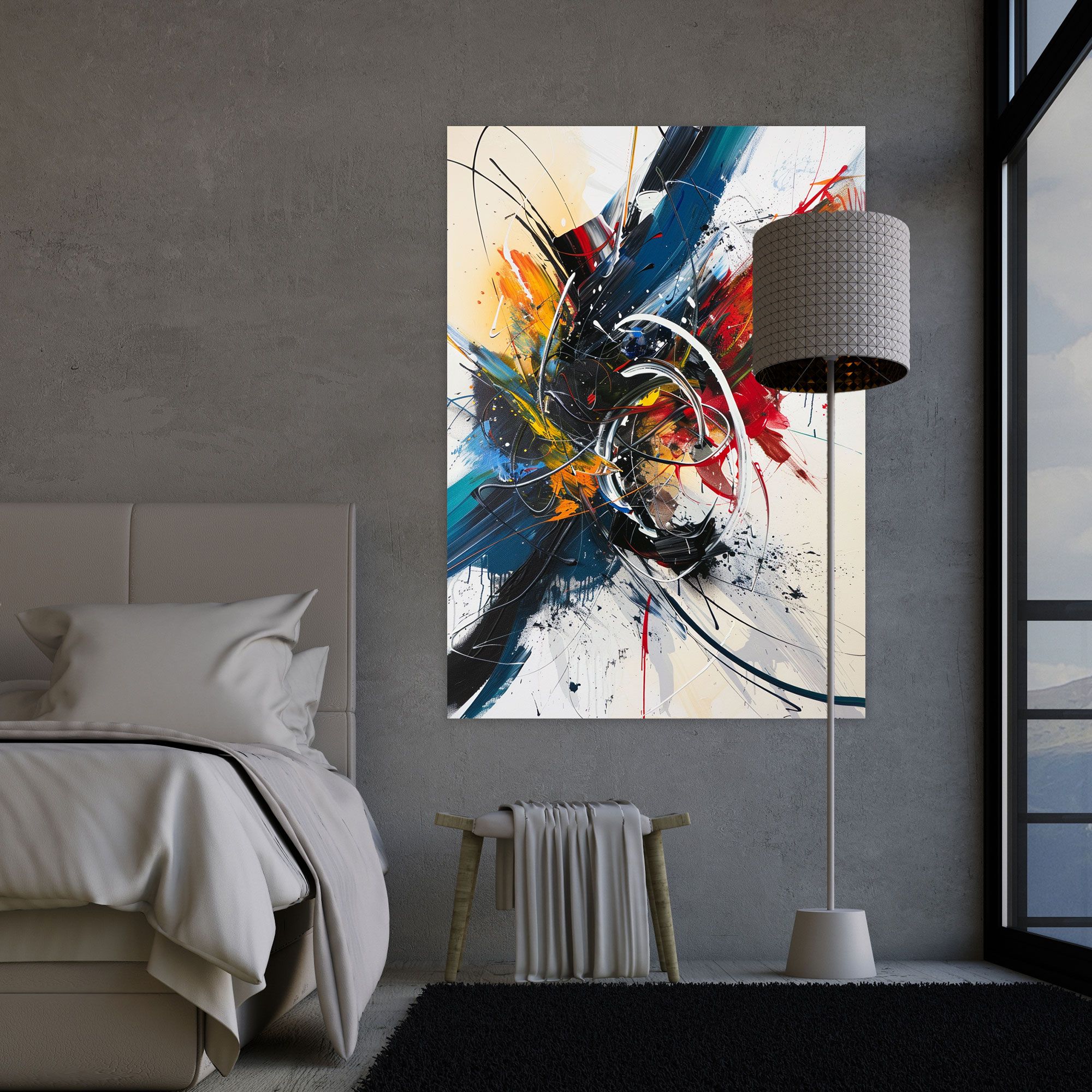 Free-Flowing Composition Action Painting Wall Art - Action Painting, Home Decoration, Wall Decoration, Action Painting
