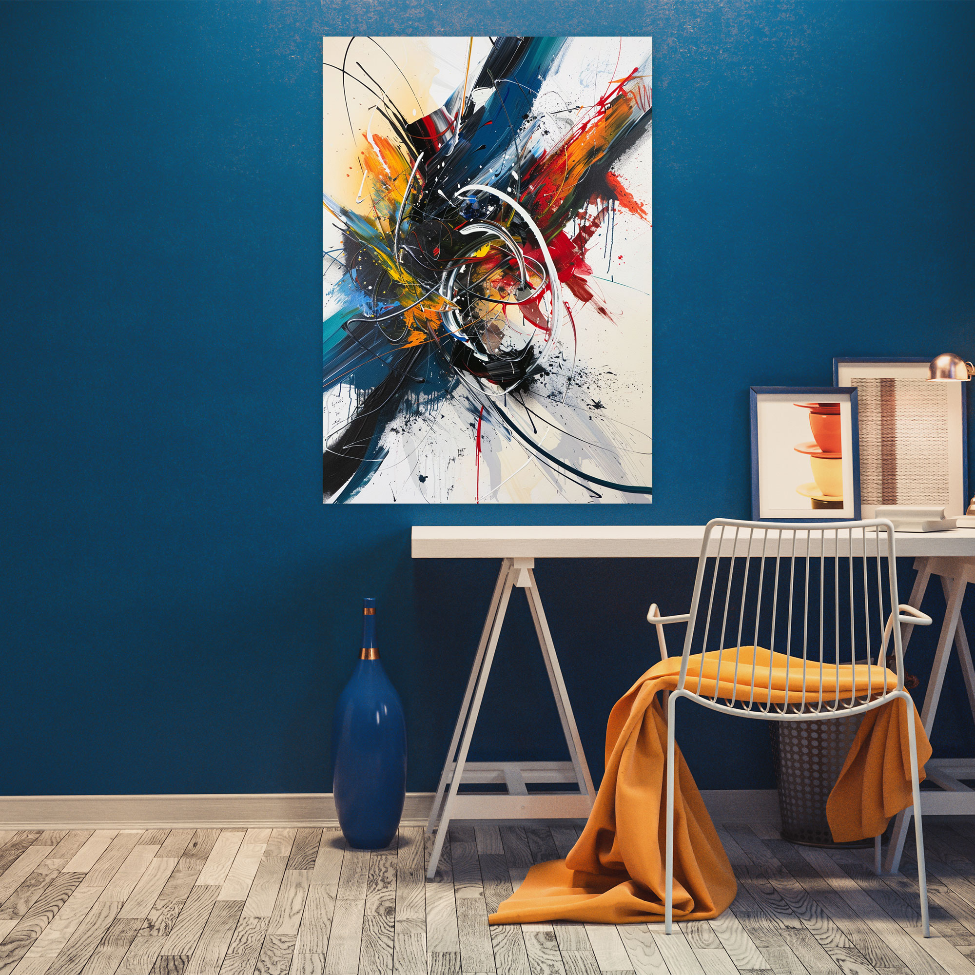 Free-Flowing Composition Action Painting Wall Art - Action Painting, Home Decoration, Wall Decoration, Action Painting