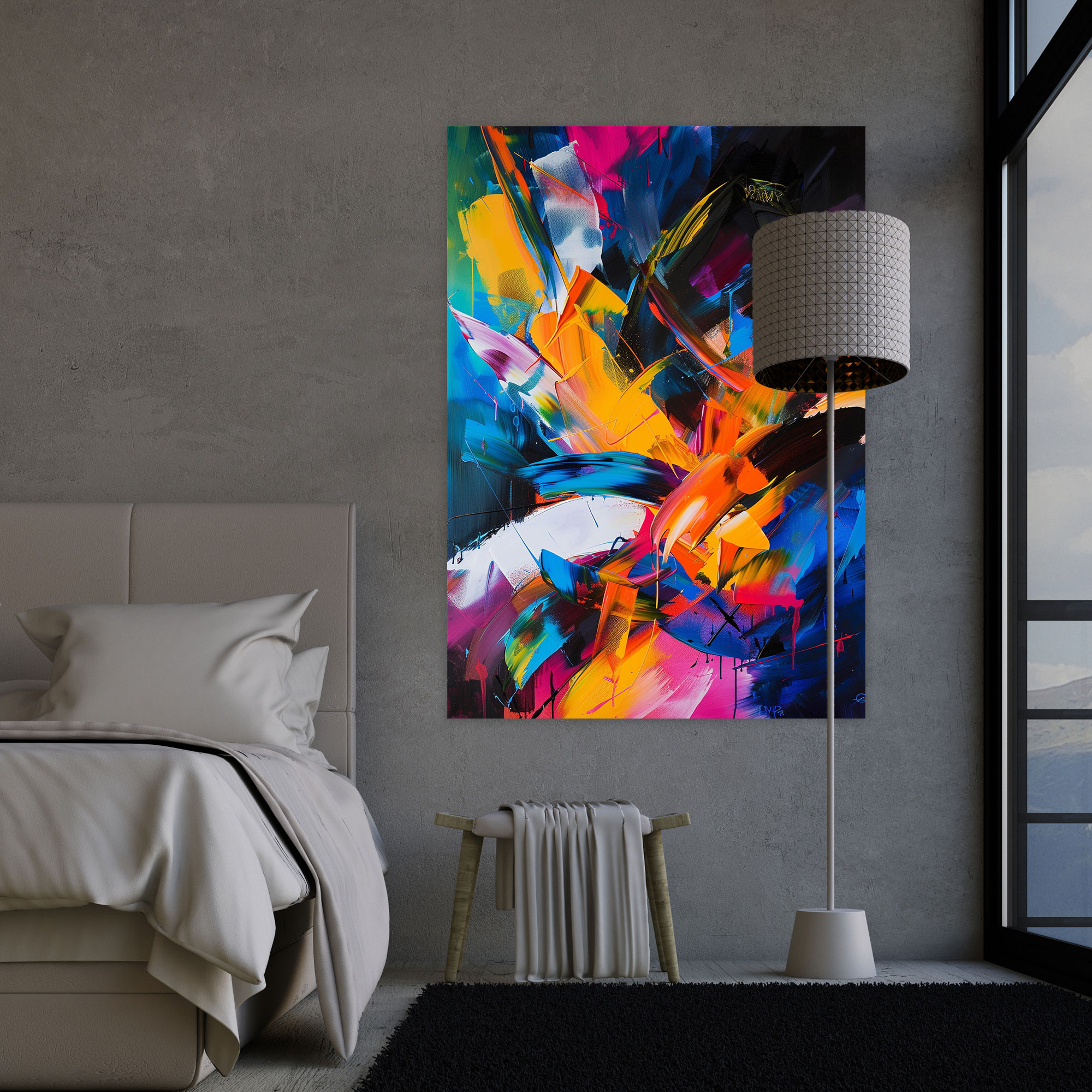 Action Painting Canvas Print - Action Painting, Wall Decoration, Action Painting, Canvas