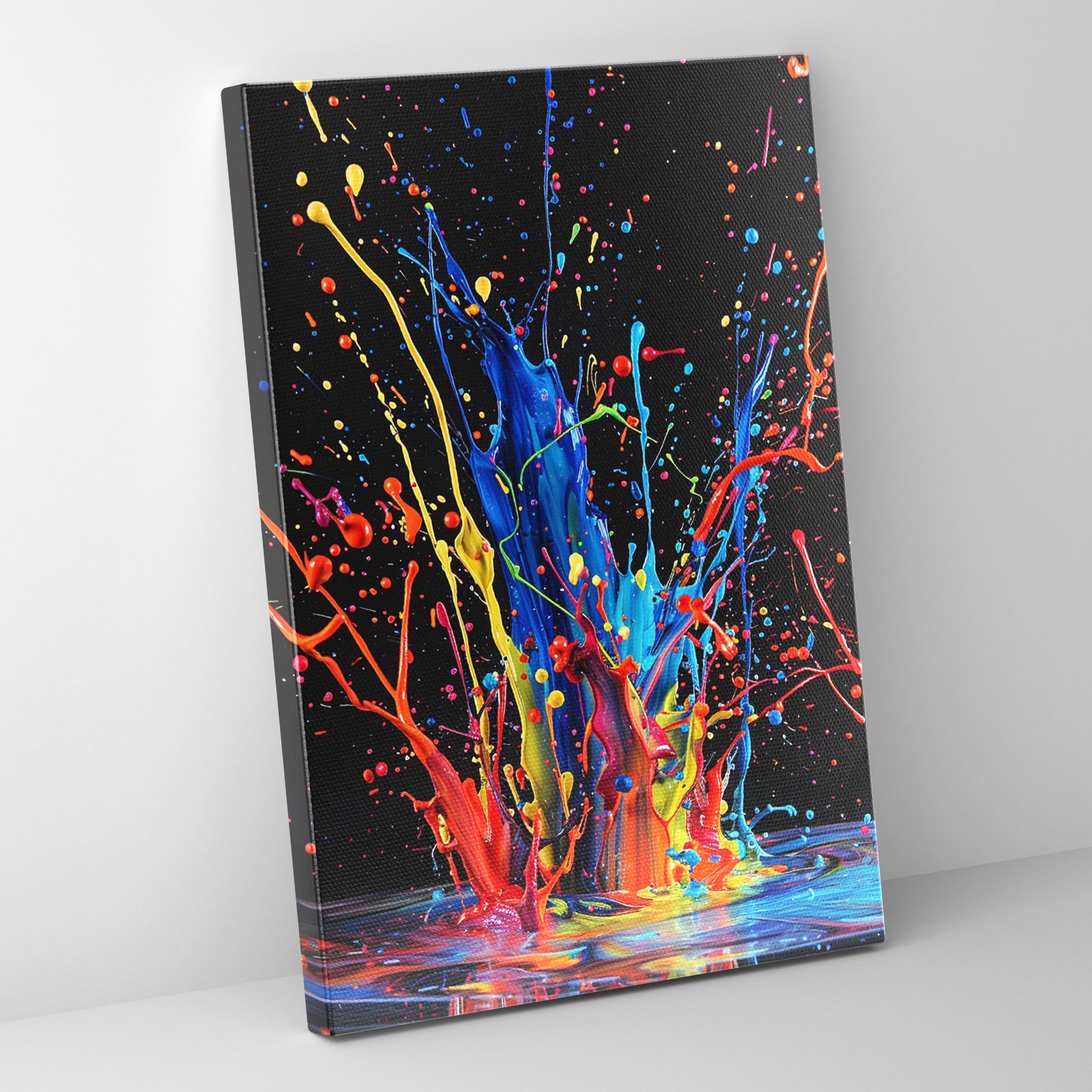 Splash Of Color Wall Art - Action Painting, Canvas, Wall Decoration, Wall Art