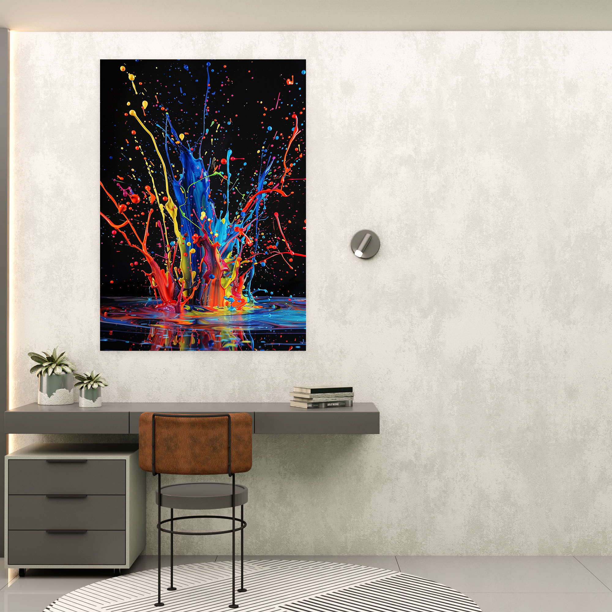 Splash Of Color Wall Art - Action Painting, Canvas, Wall Decoration, Wall Art