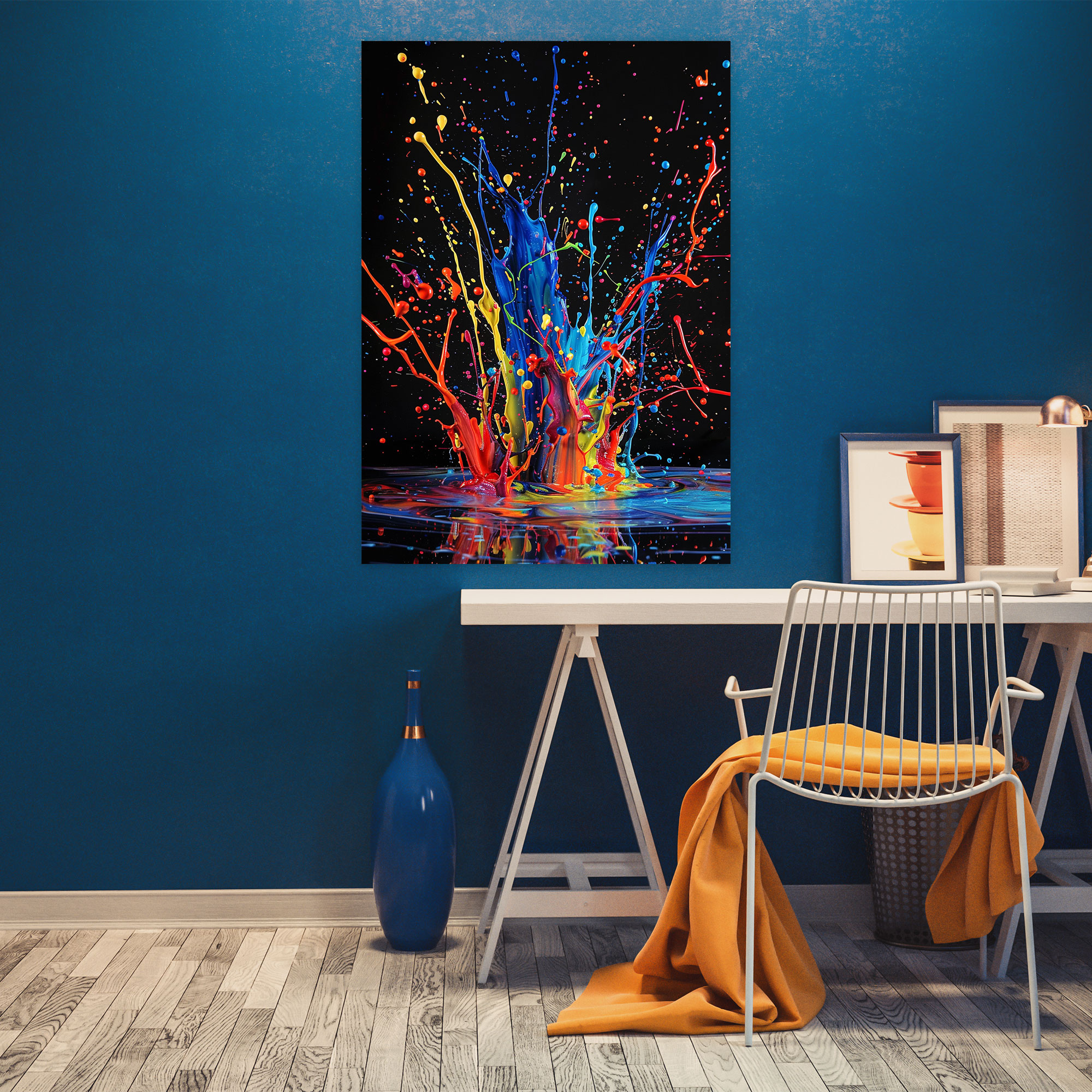 Splash Of Color Wall Art - Action Painting, Canvas, Wall Decoration, Wall Art
