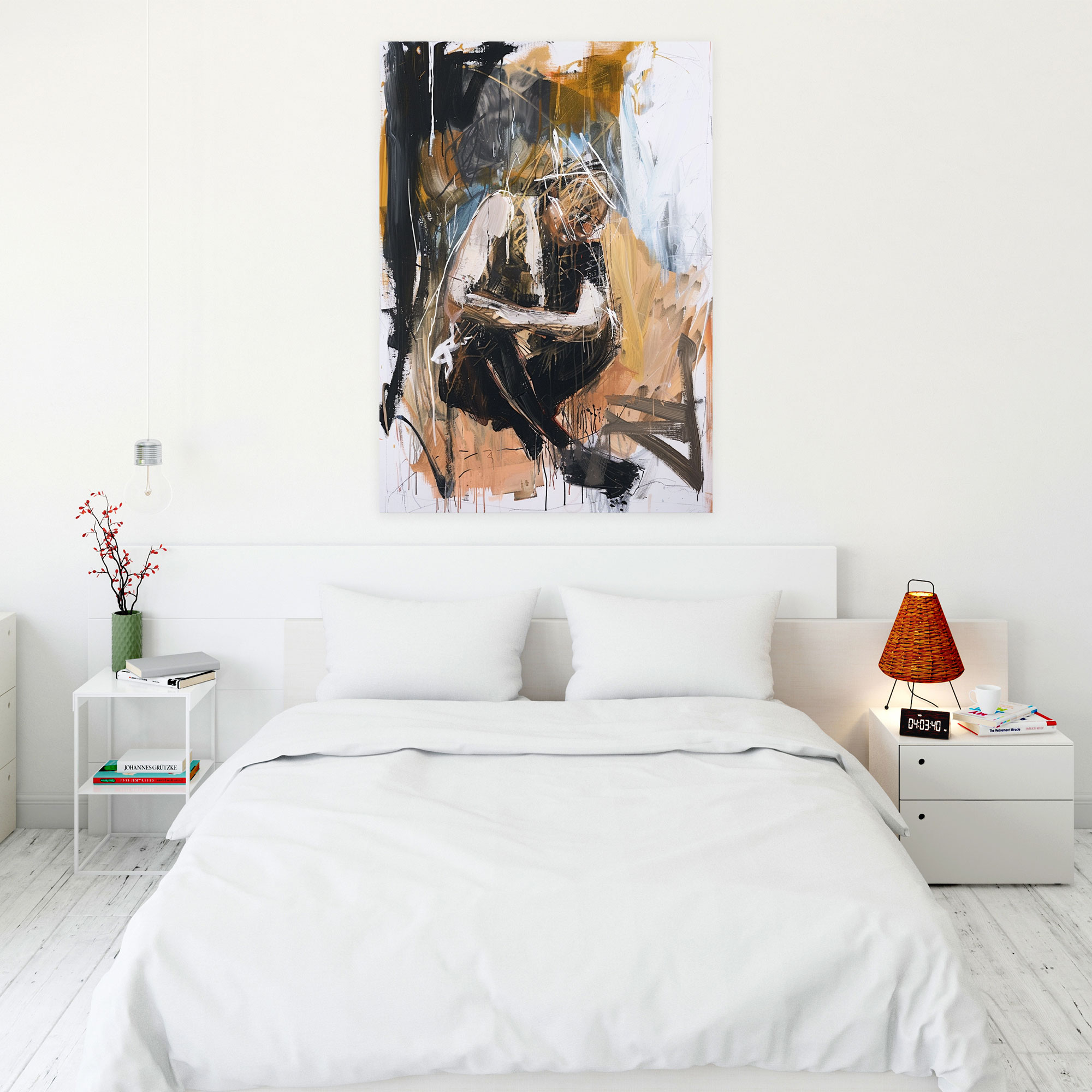 Earth Tones Action Painting Wall Art - Action Painting, Wall Art, Home Decoration, Canvas