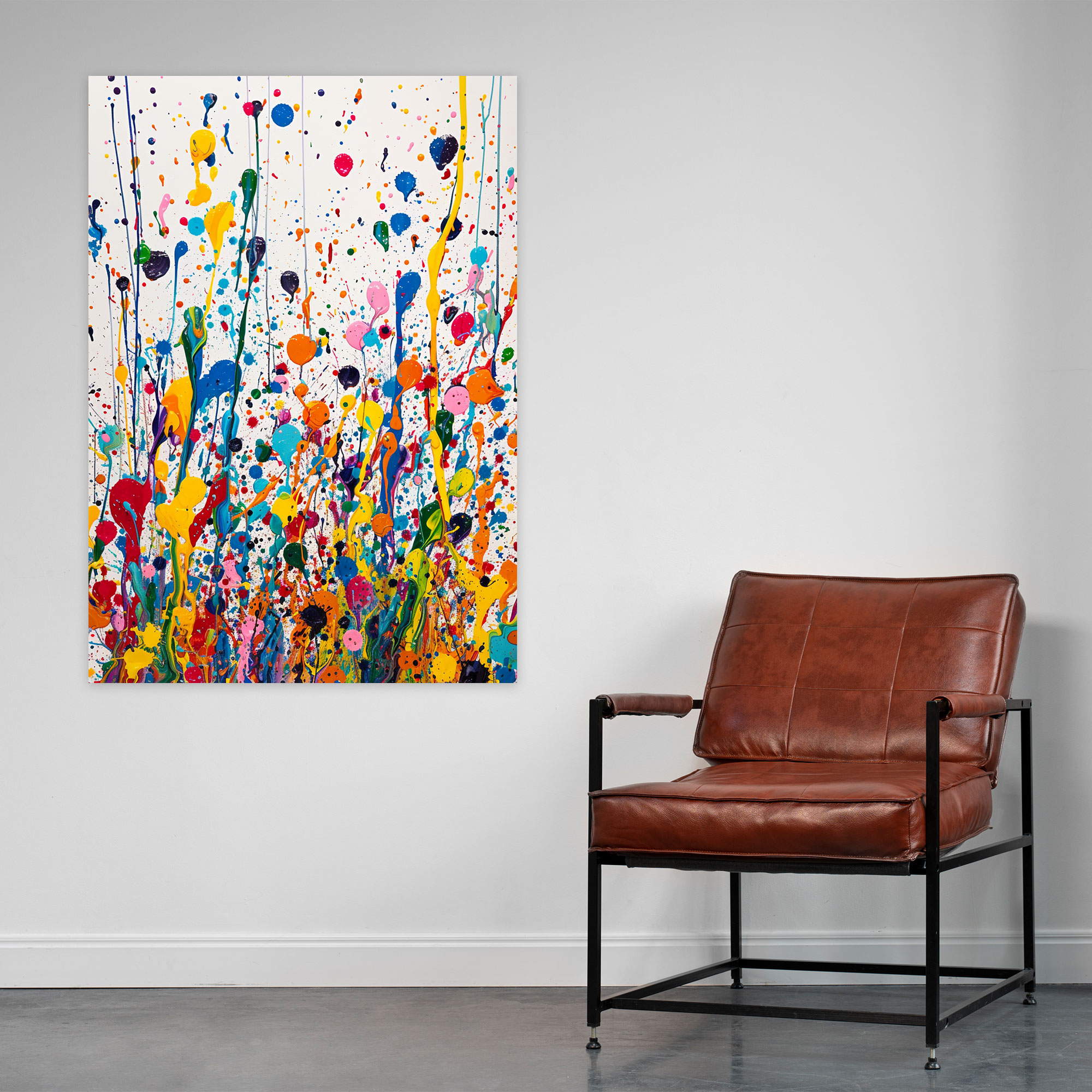 Lively Splatters Canvas Print - Action Painting, Canvas Wall Art, Action Painting, Drips Of Paint