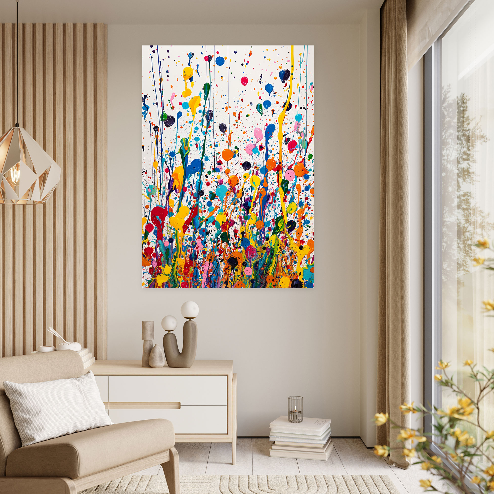 Lively Splatters Canvas Print - Action Painting, Canvas Wall Art, Action Painting, Drips Of Paint