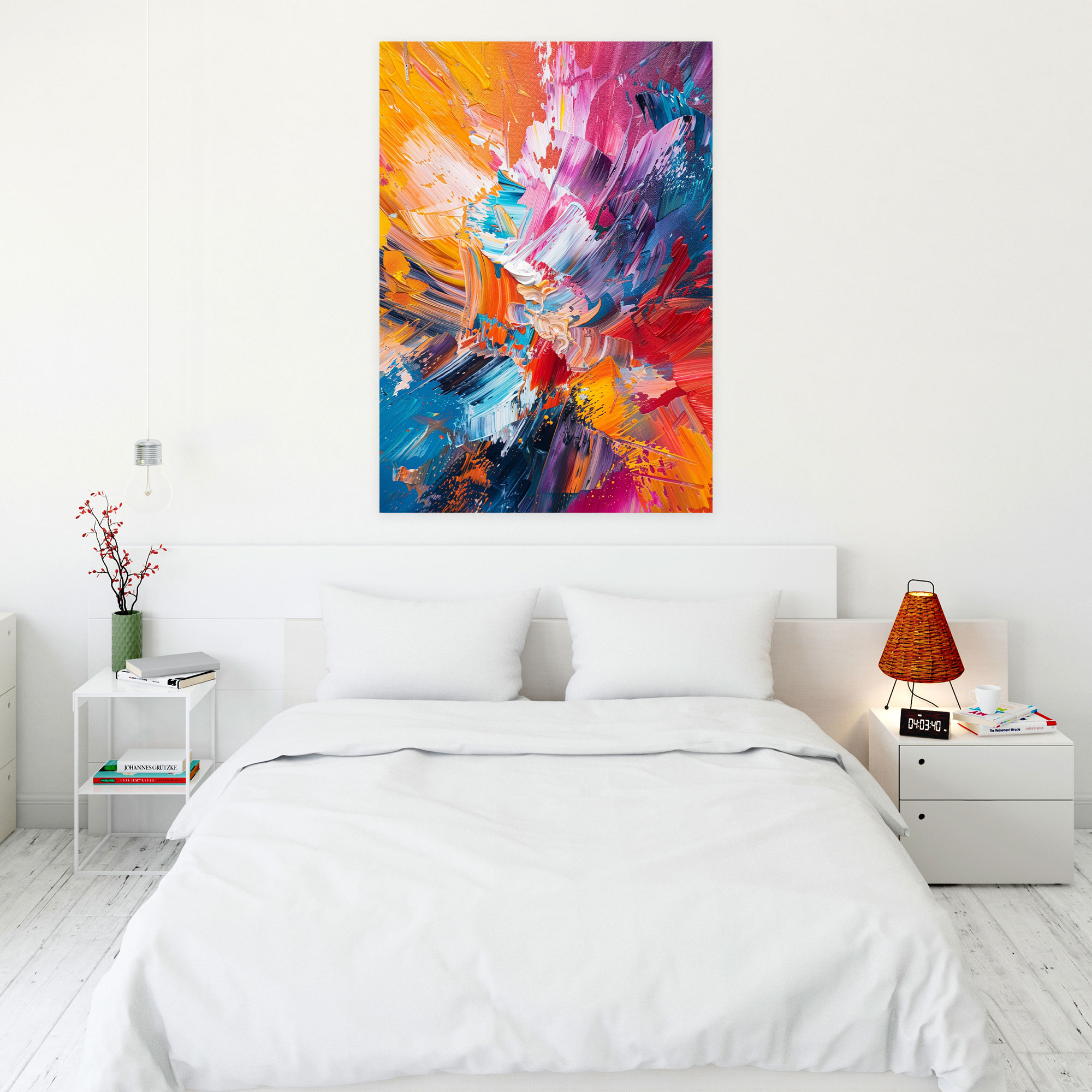 Chaos Of Colors Wall Decoration - Action Painting, Intense Colors, Canvas Print, Wall Decoration